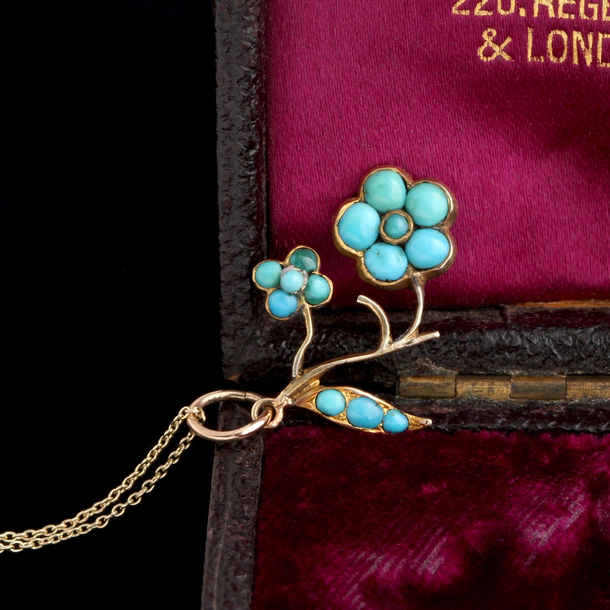 Victorian Turquoise Flower Necklace