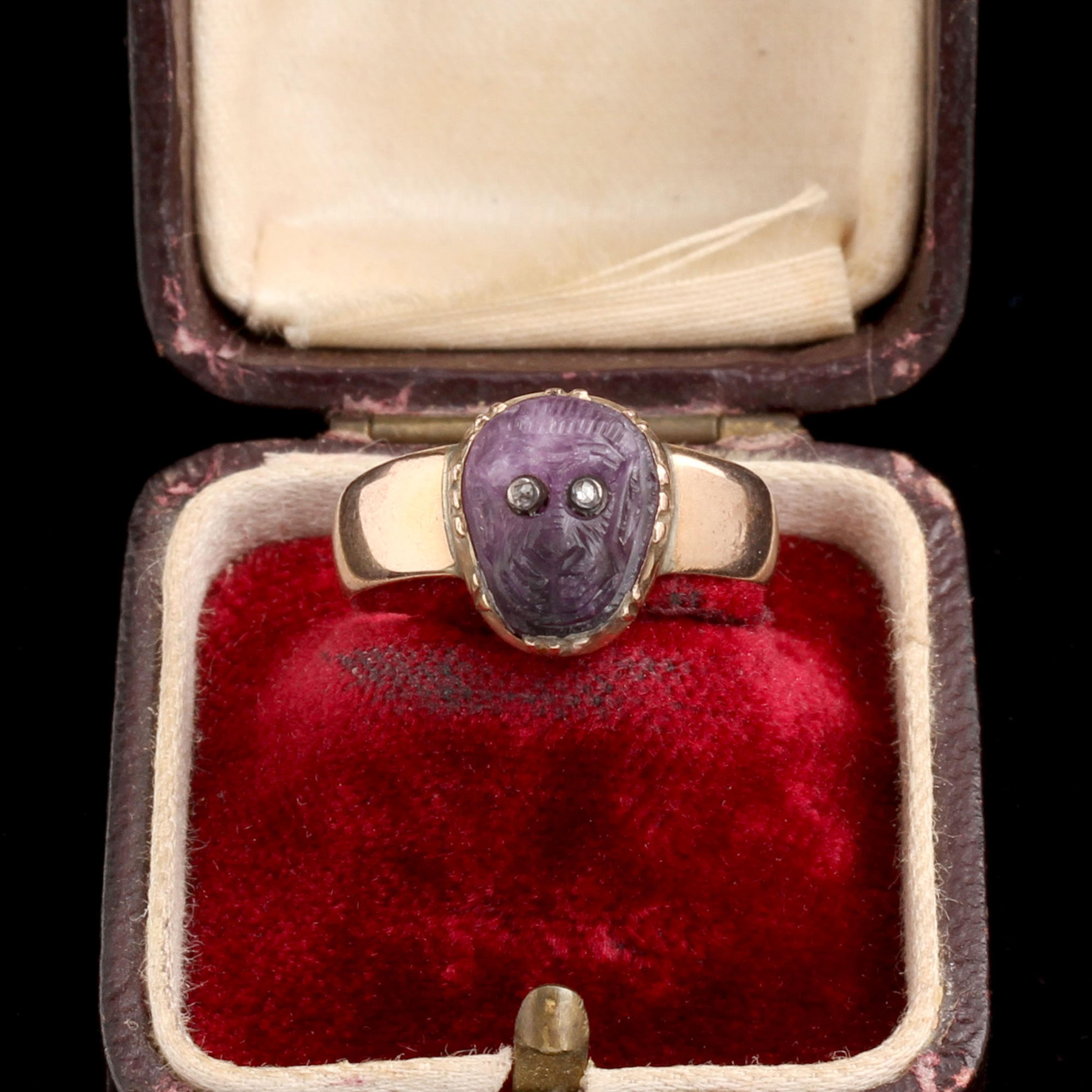 Georgian Amethyst Monkey Ring