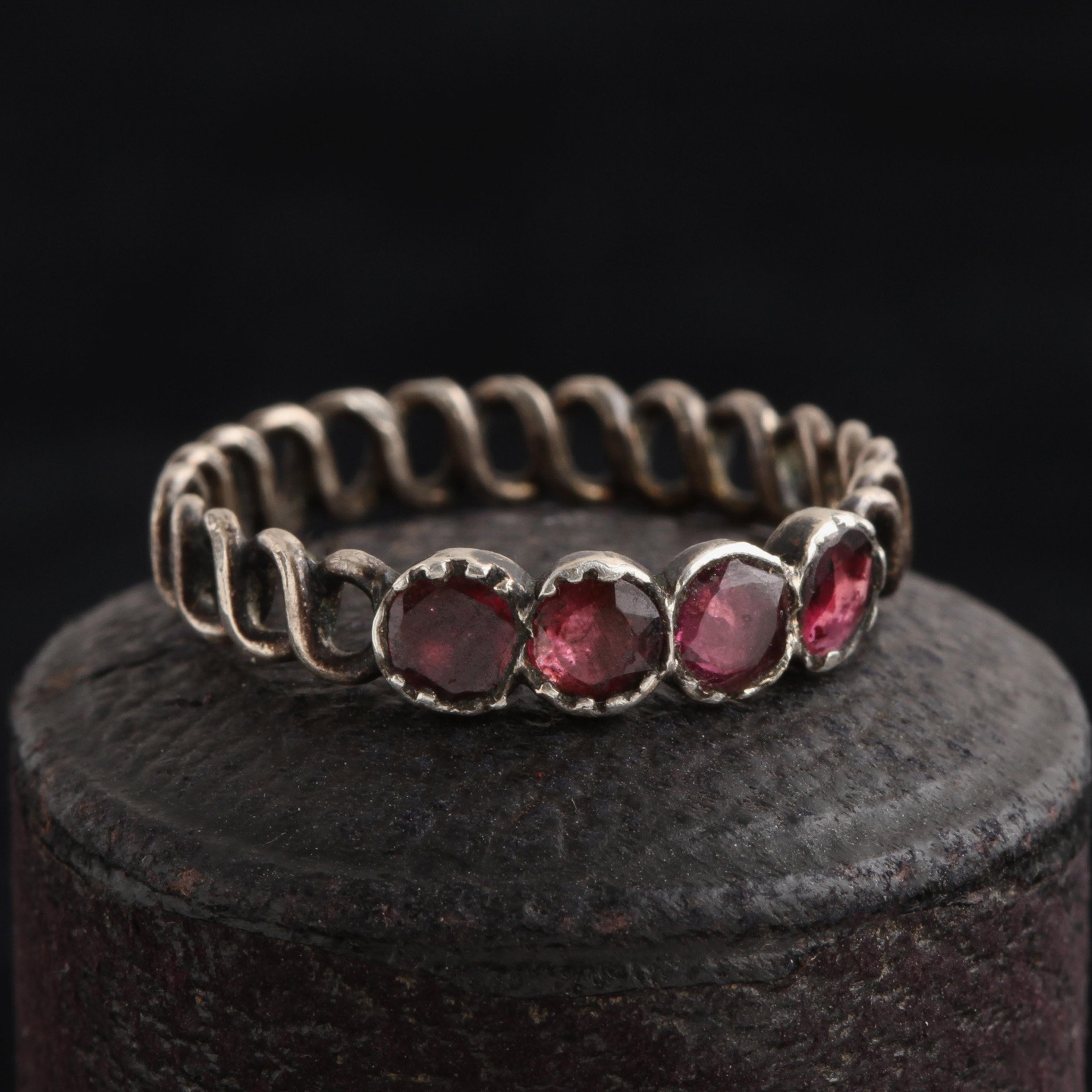 Georgian Four Garnet Ring