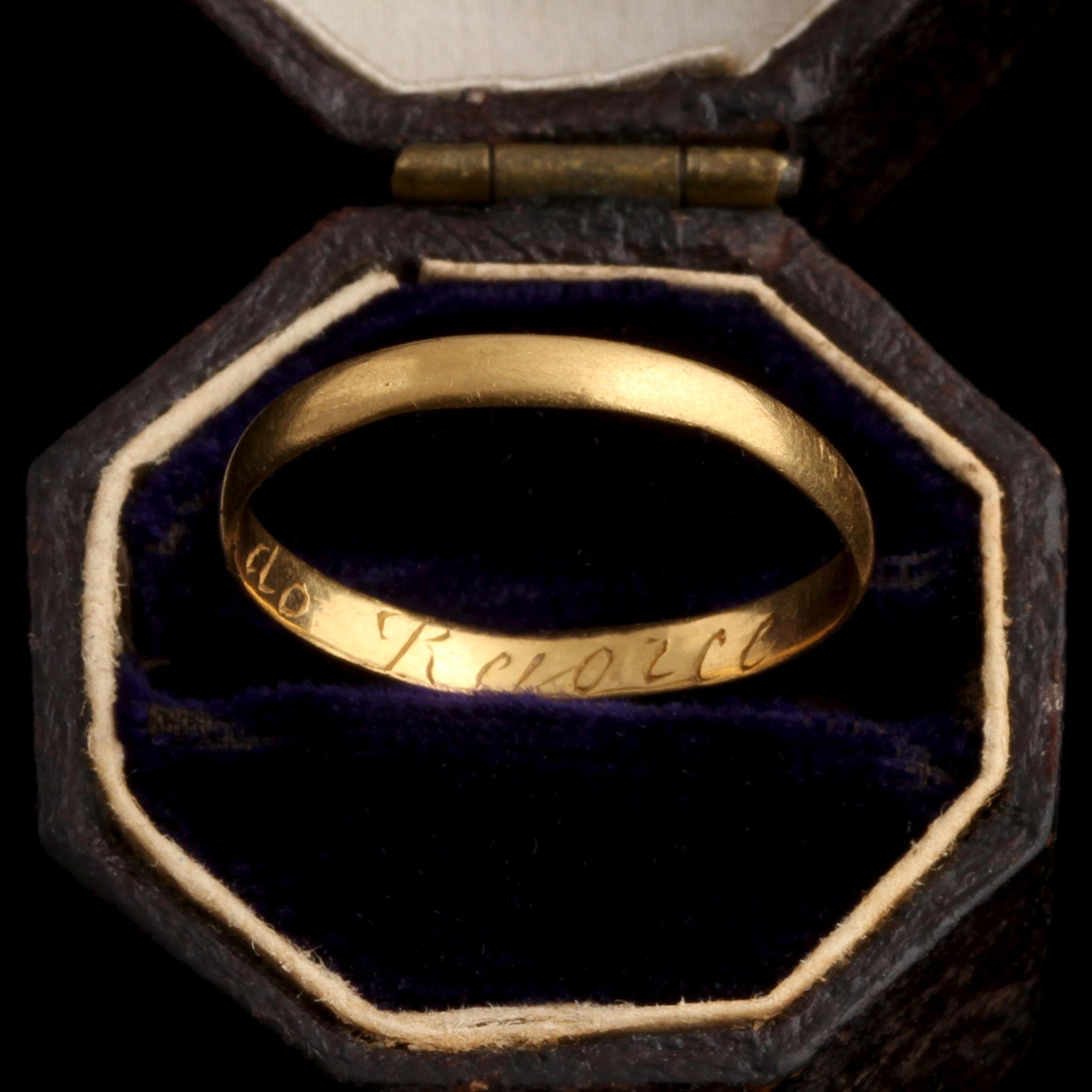 Detail of 18th Century "I Do Rejoice" Posy Ring