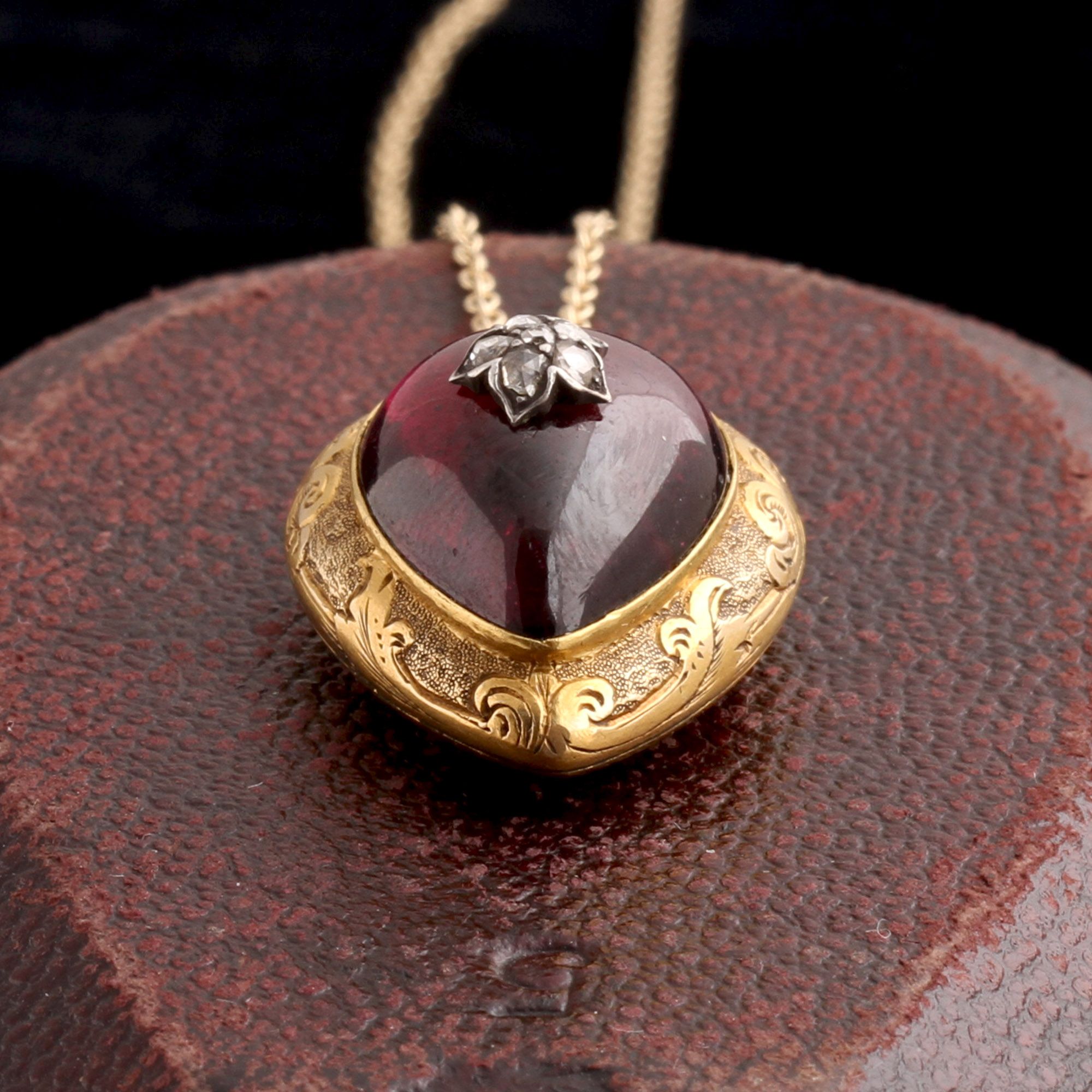 Victorian Garnet & Diamond Heart Locket