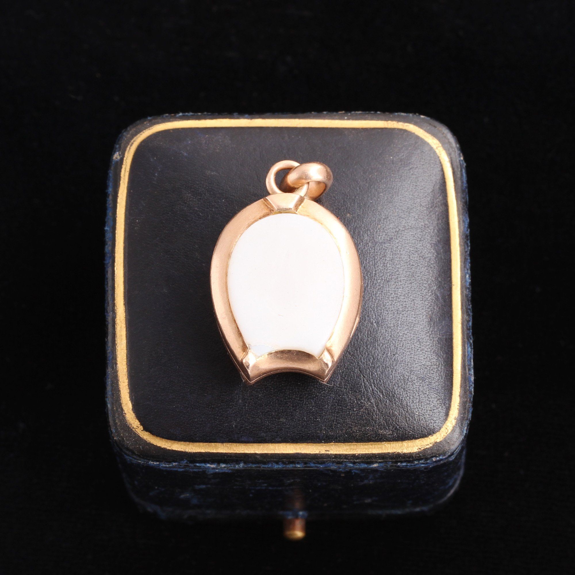 Victorian Horseshoe Locket with Onyx Intaglio