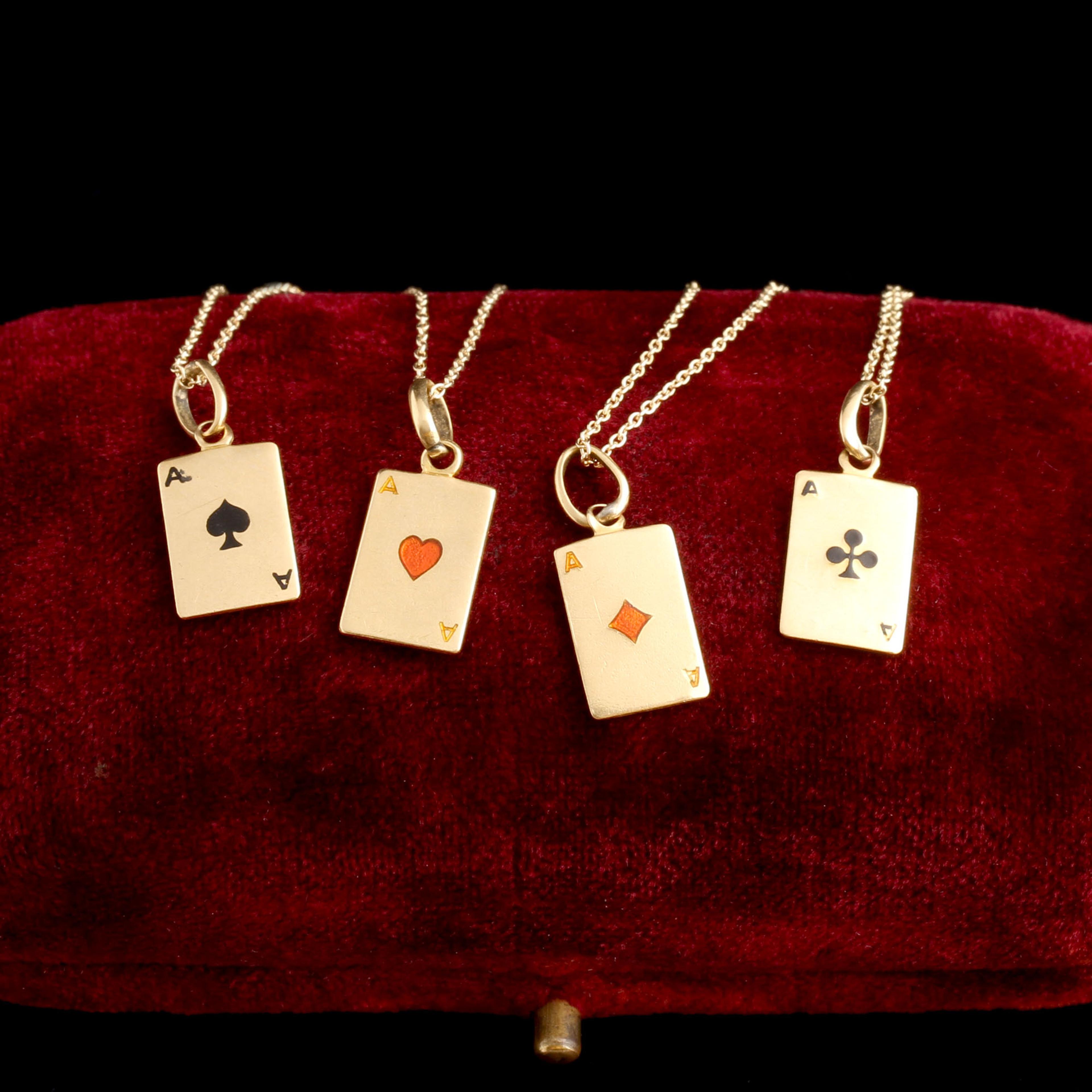 Retro Italian Four of a Kind Gold Ace Charms