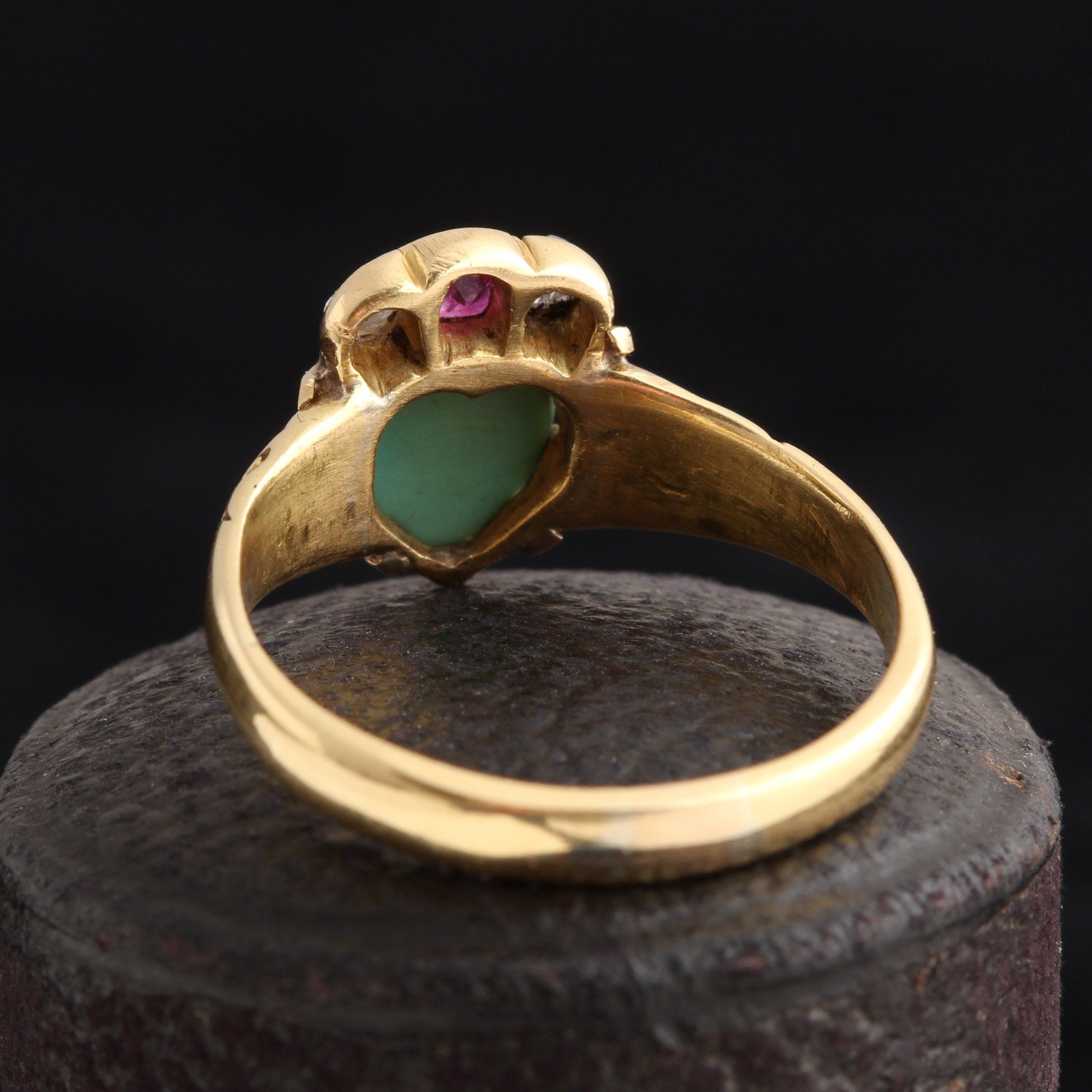 Victorian Turquoise Crowned Heart Ring