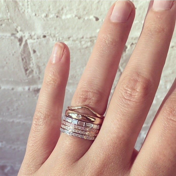White Gold Curve Band