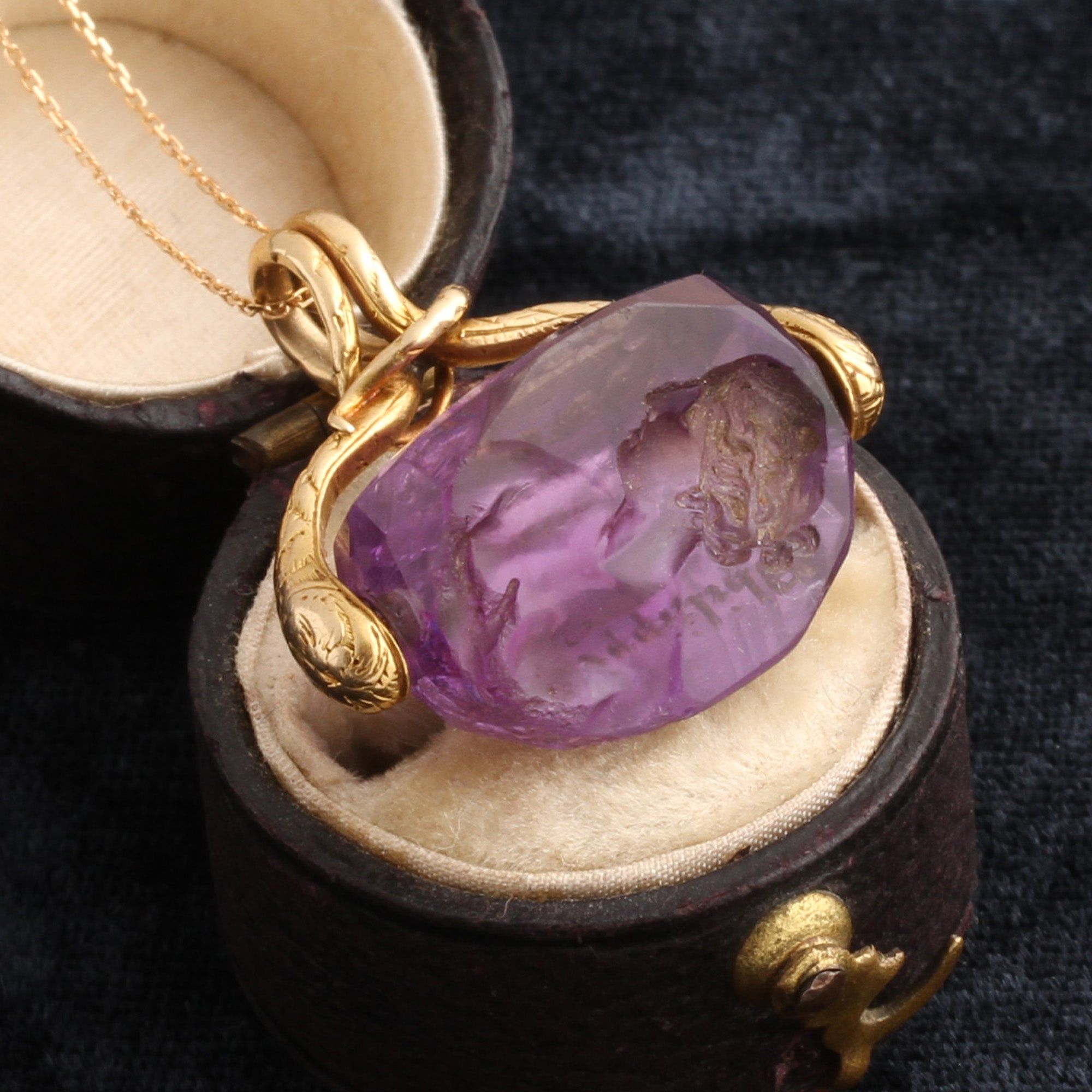 Georgian Snake & Amethyst Spinner Seal Fob