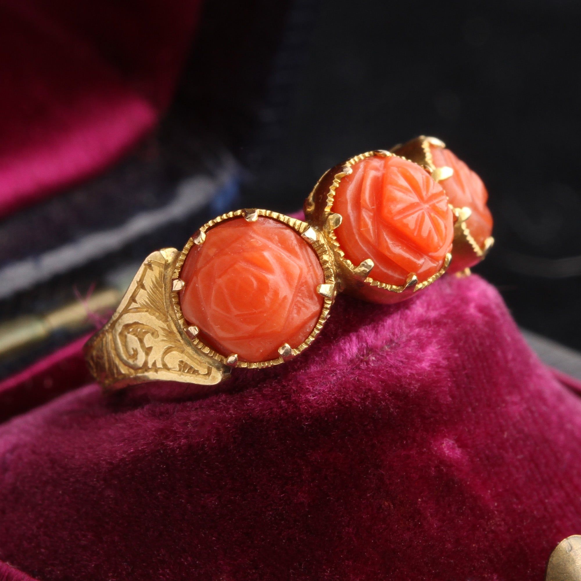 Georgian Carved Coral Ring