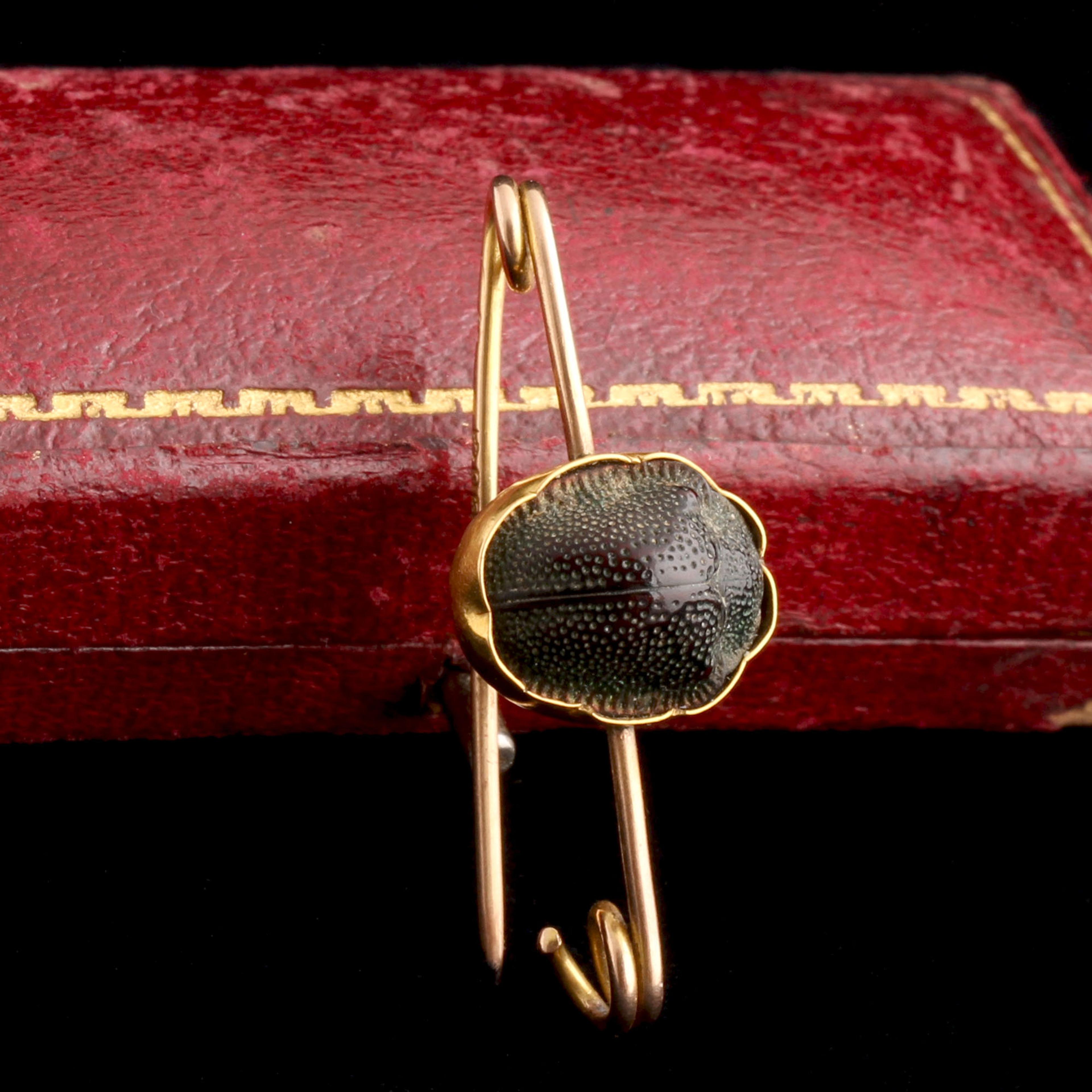 Egyptian Revival Scarab Safety Pin