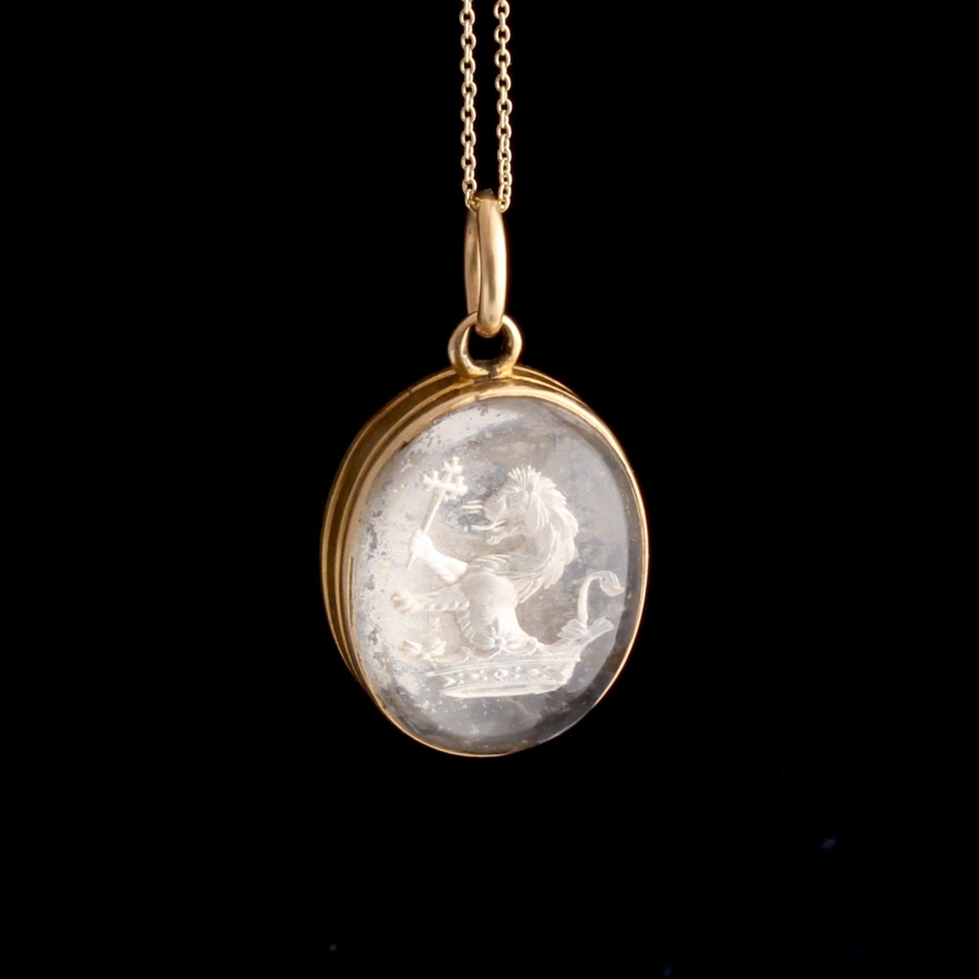 Victorian Heraldic Essex Crystal Pendant