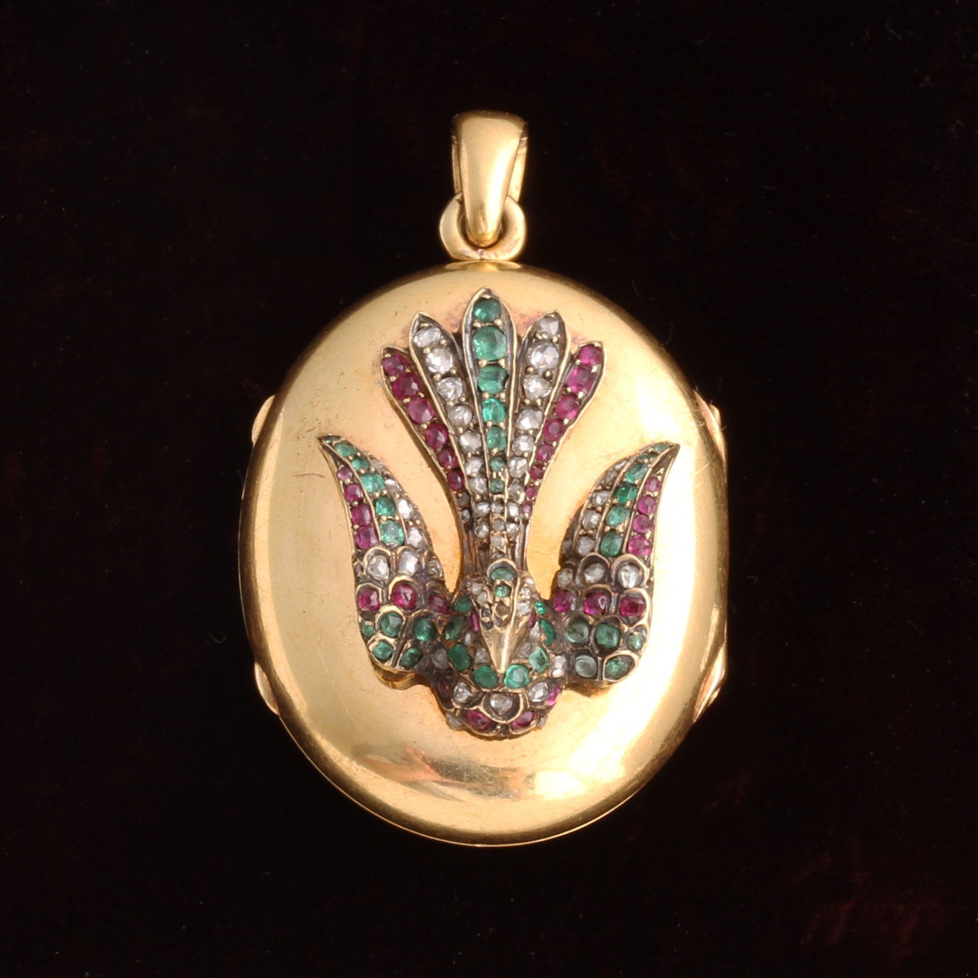 Victorian Gemstone Phoenix Locket