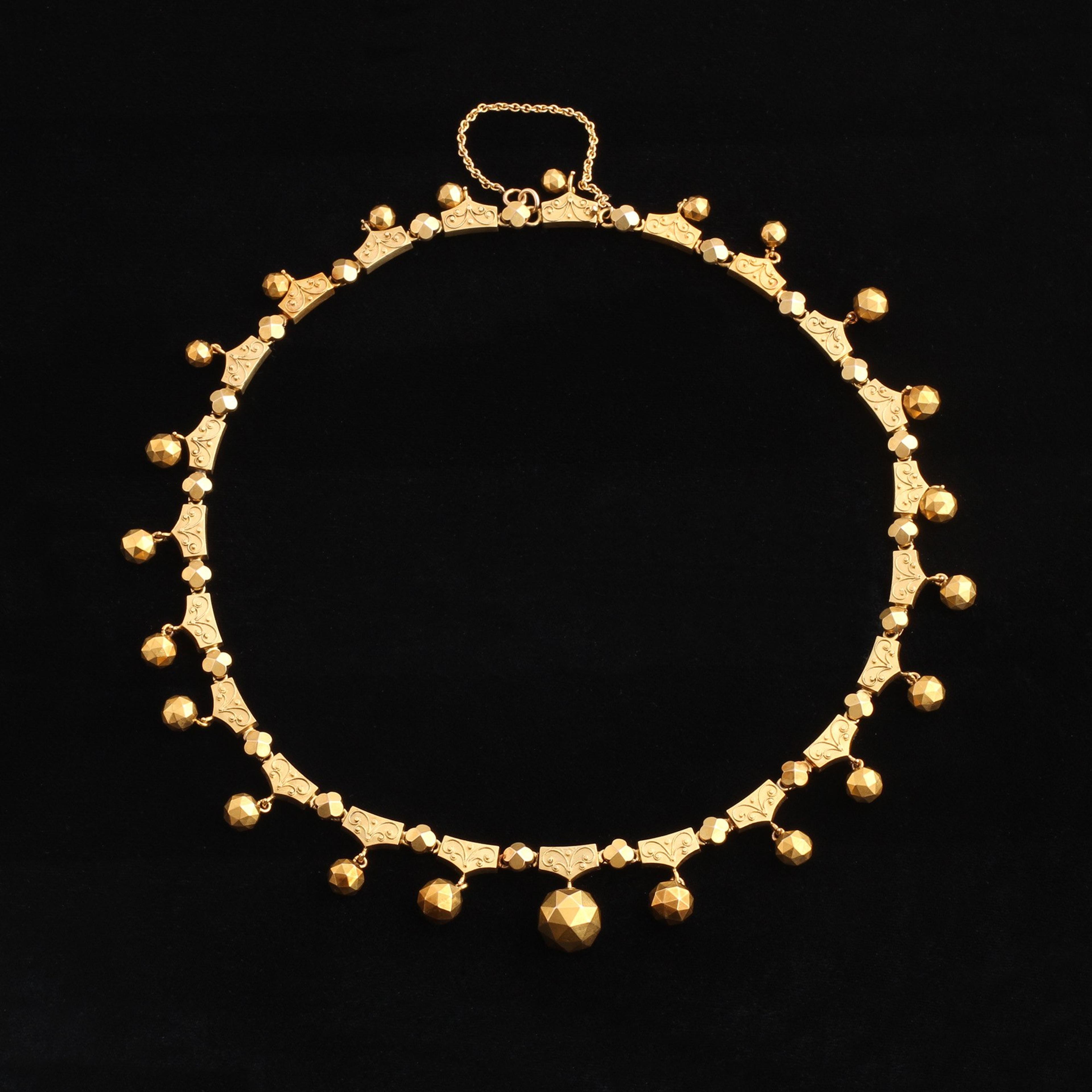 Detail of Victorian Faceted Spheres Necklace