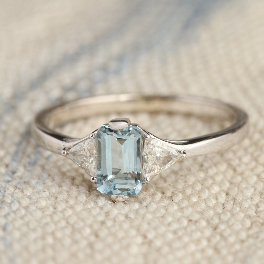 Poseidon Aquamarine and Diamond Ring — Erica Weiner
