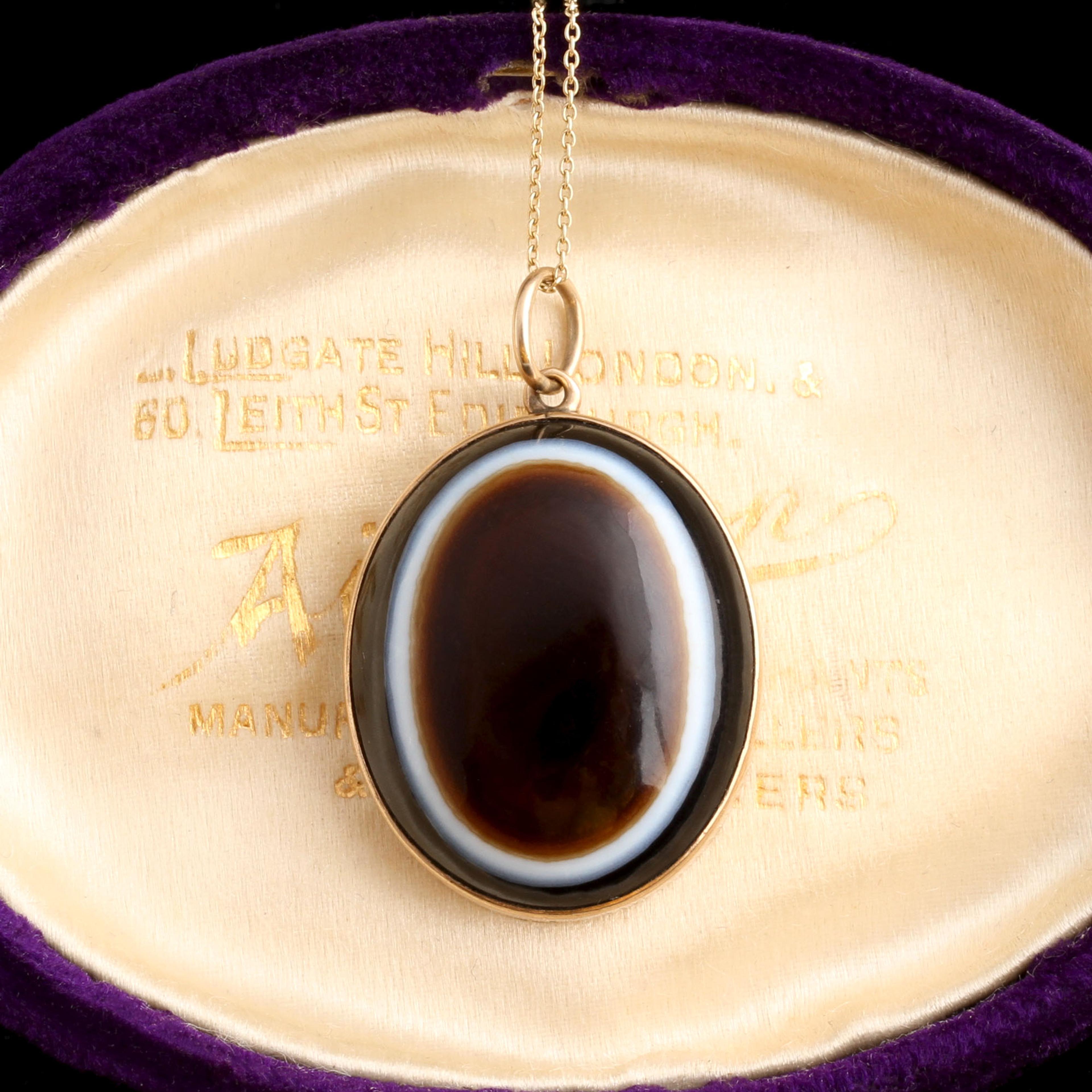 Victorian Banded Agate Locket