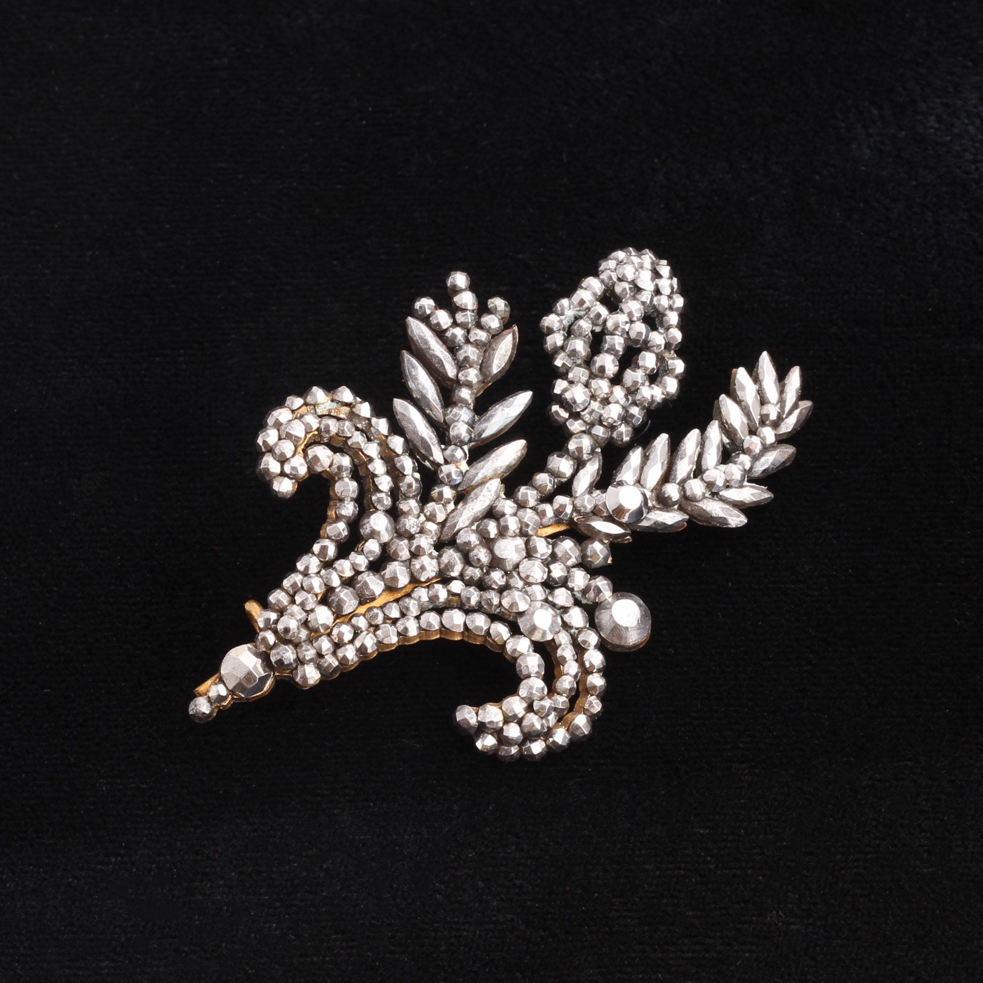 Georgian Cut Steel Floral Brooch