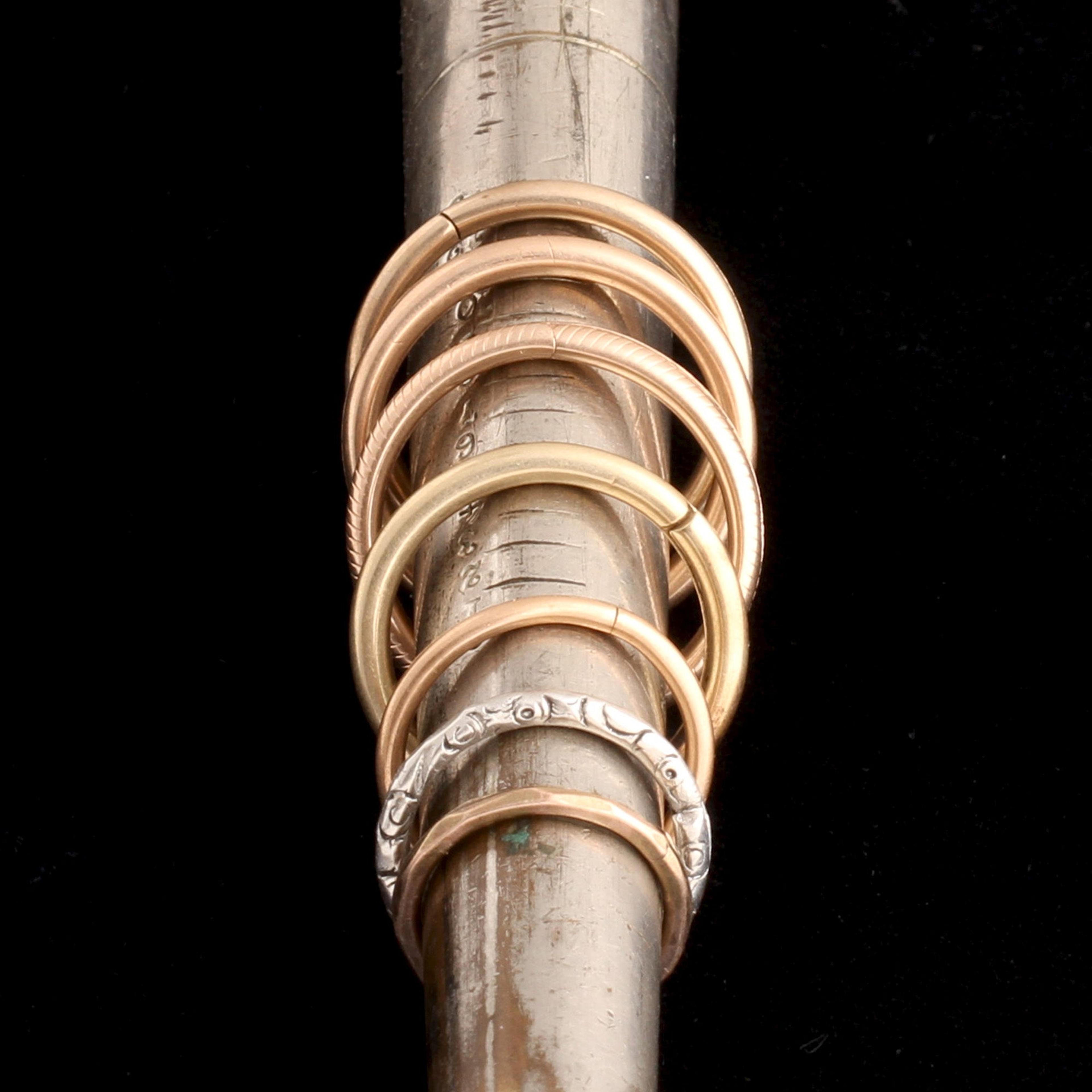 Detail of Georgian & Victorian Assorted Split Rings.