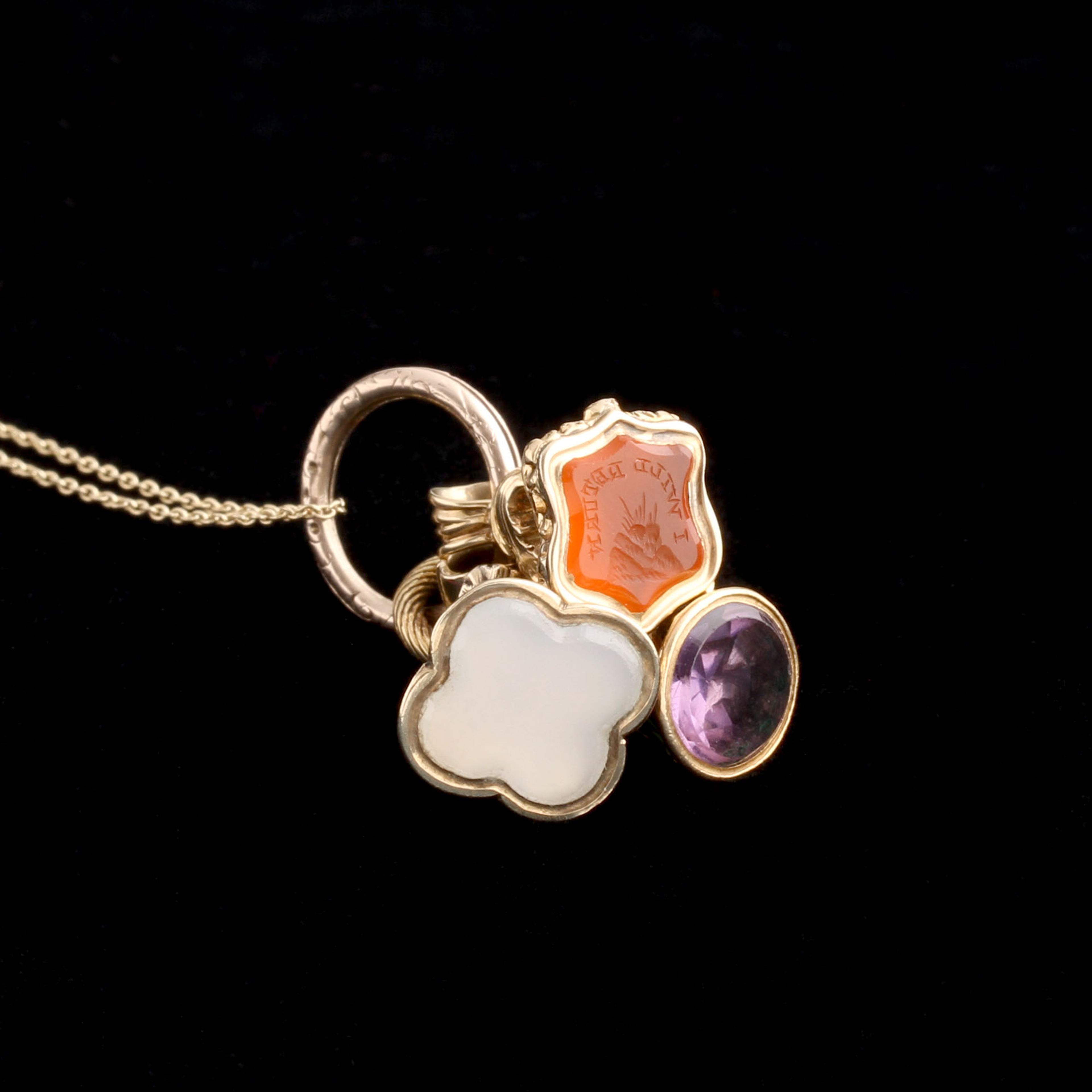 Georgian "I Will Return" Wax Seal Trio Necklace