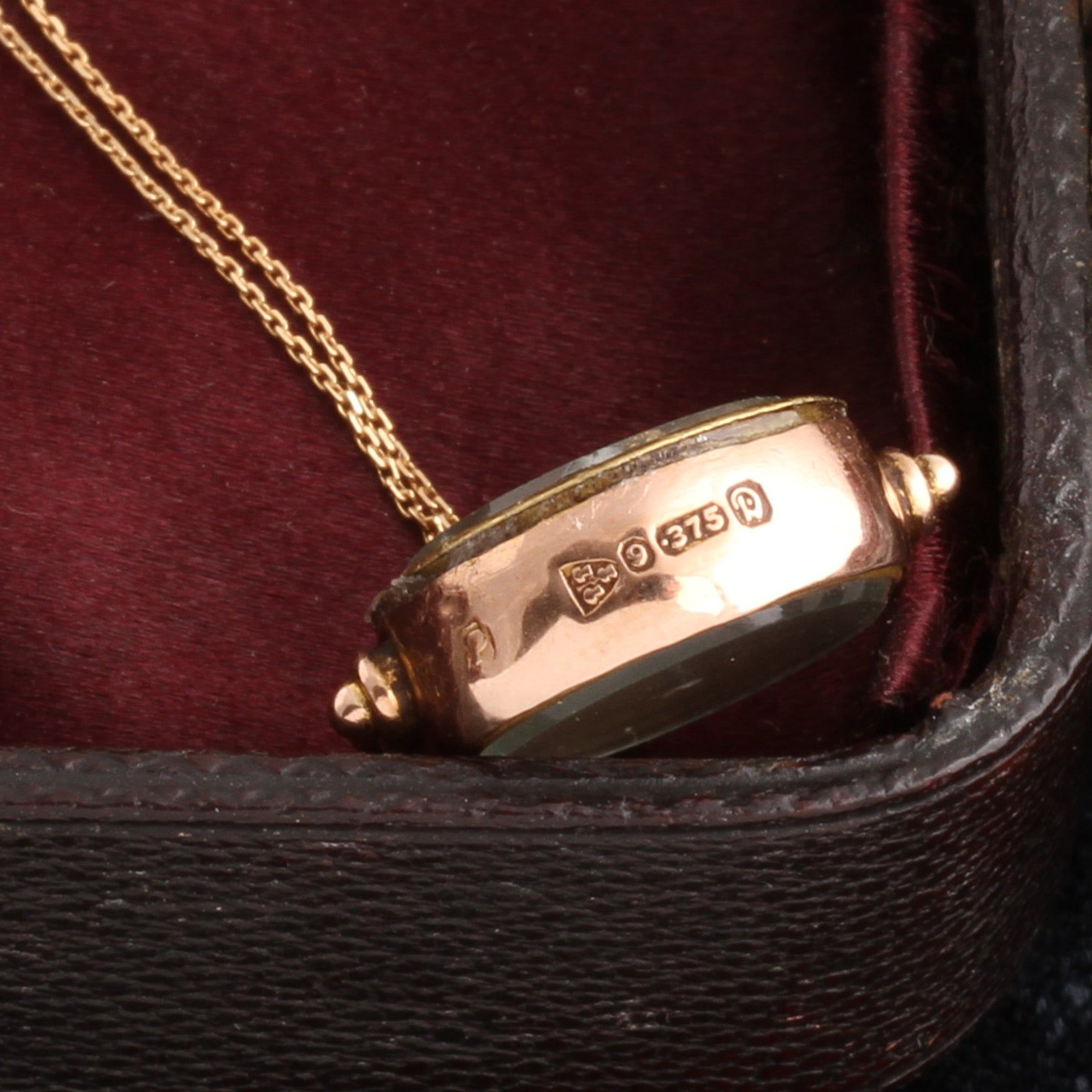 1920s Gold Compass Fob Necklace