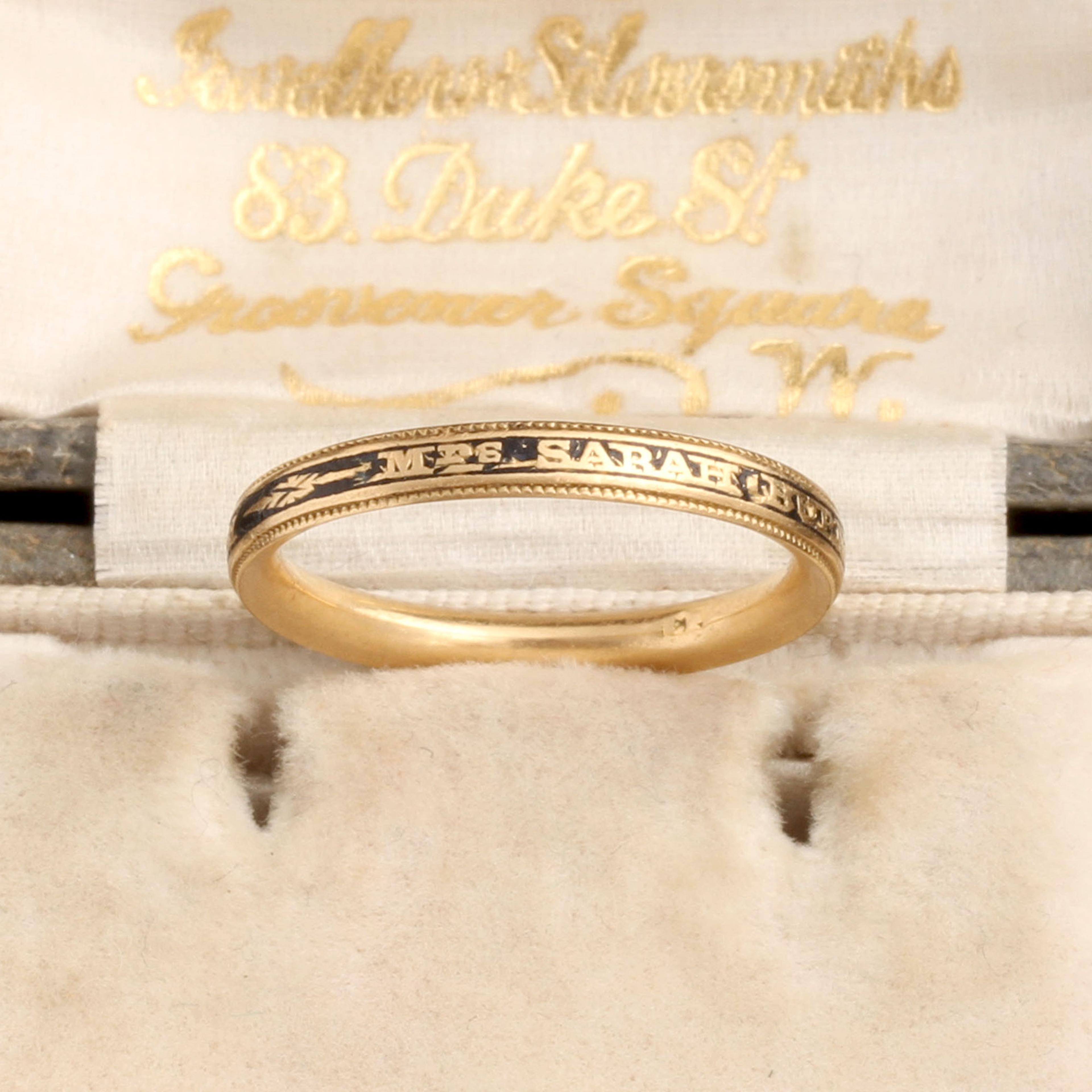 Georgian Mrs Sarah Burningham Mourning Ring