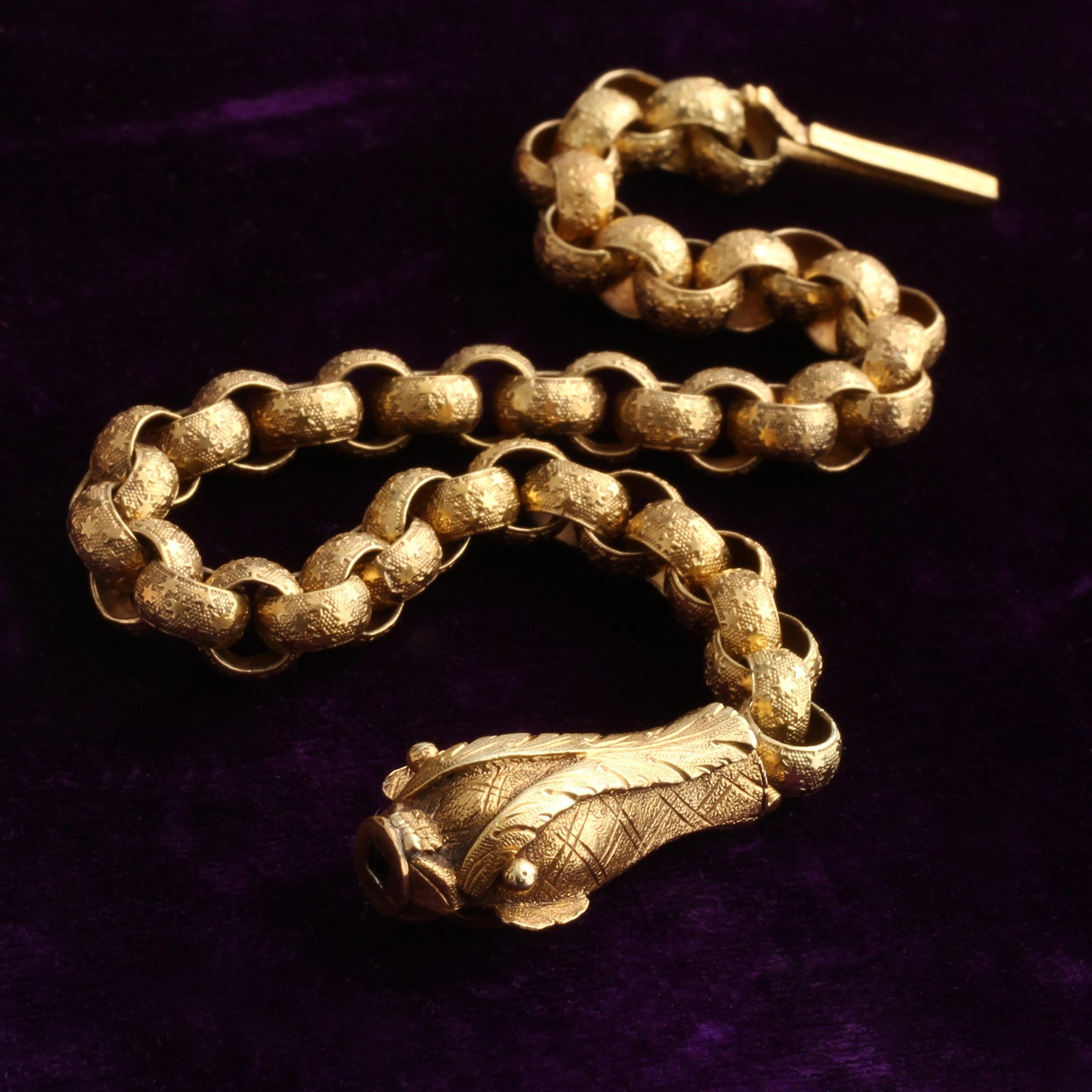 Detail of Georgian High Karat Gold Dolphin Bracelet