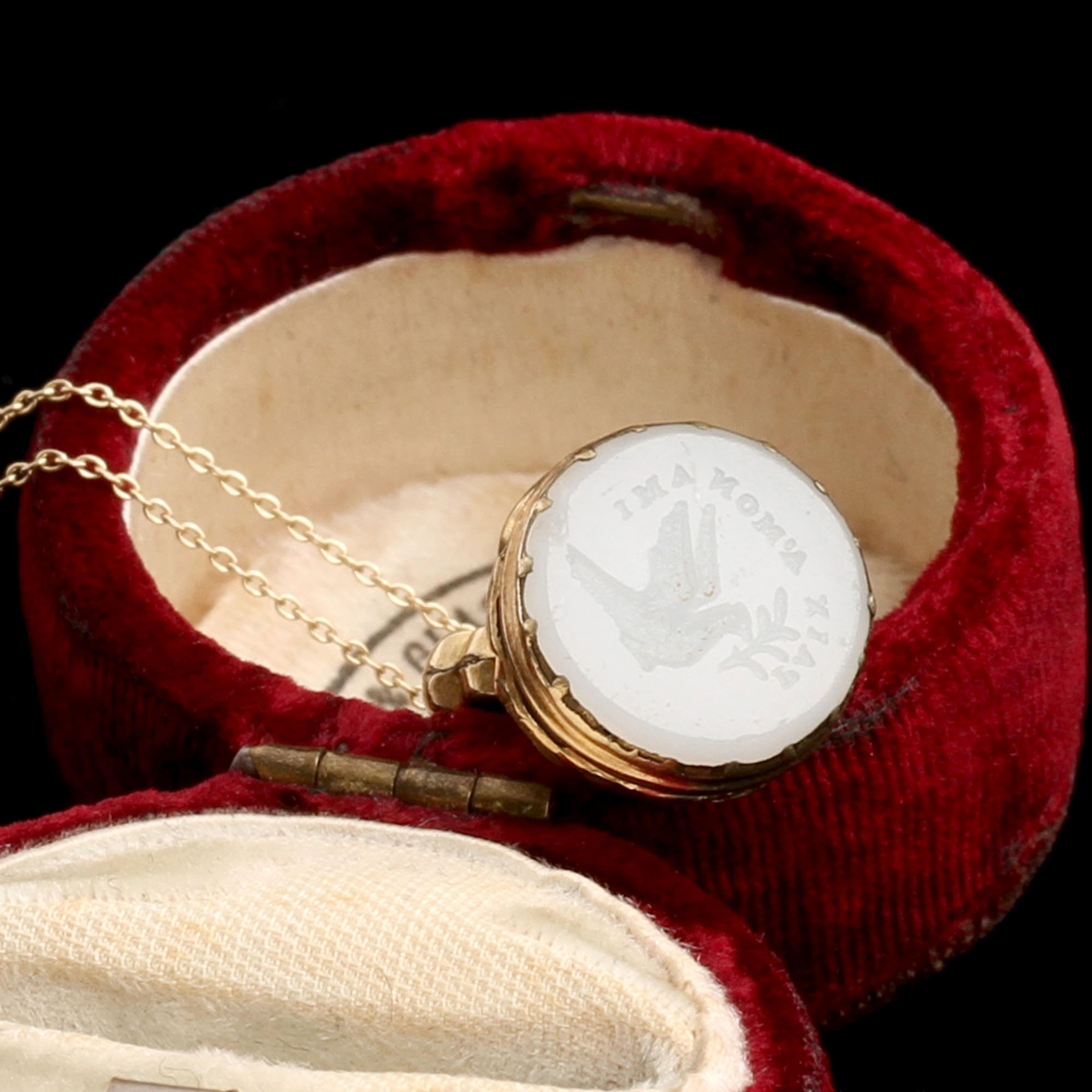 Georgian "Paix a'mon ami" Wax Seal Necklace