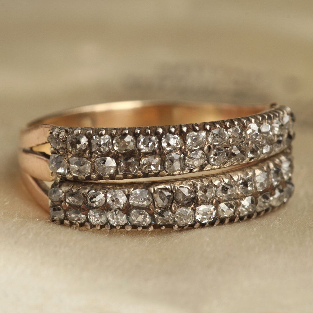 Regency Four Row Diamond Half Hoop