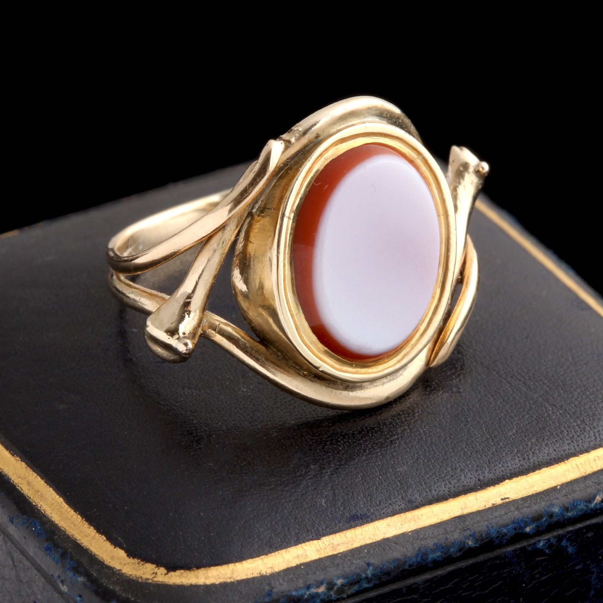Victorian Sardonyx & Snake Signet Ring