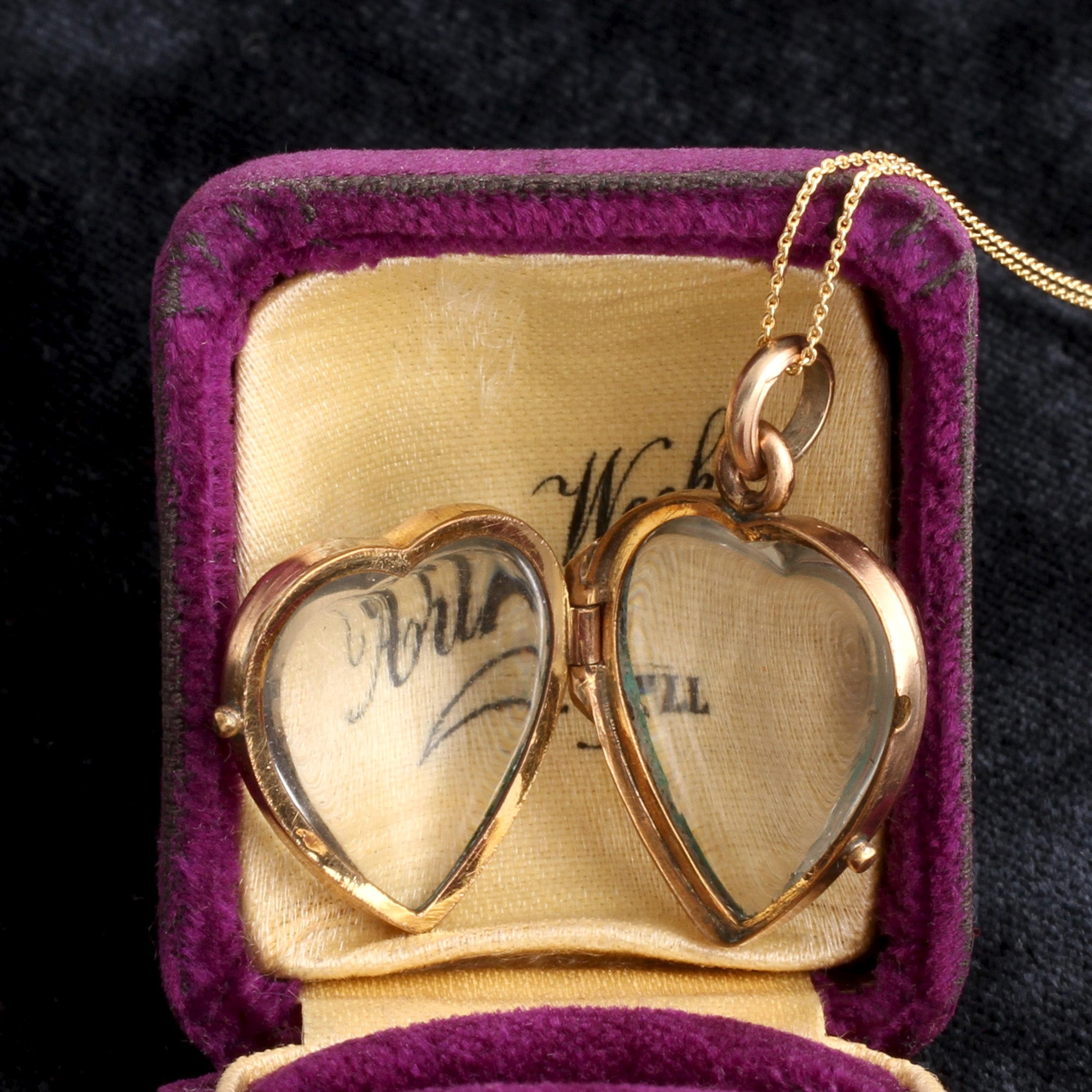 Detail of Victorian Heart Ball Locket open