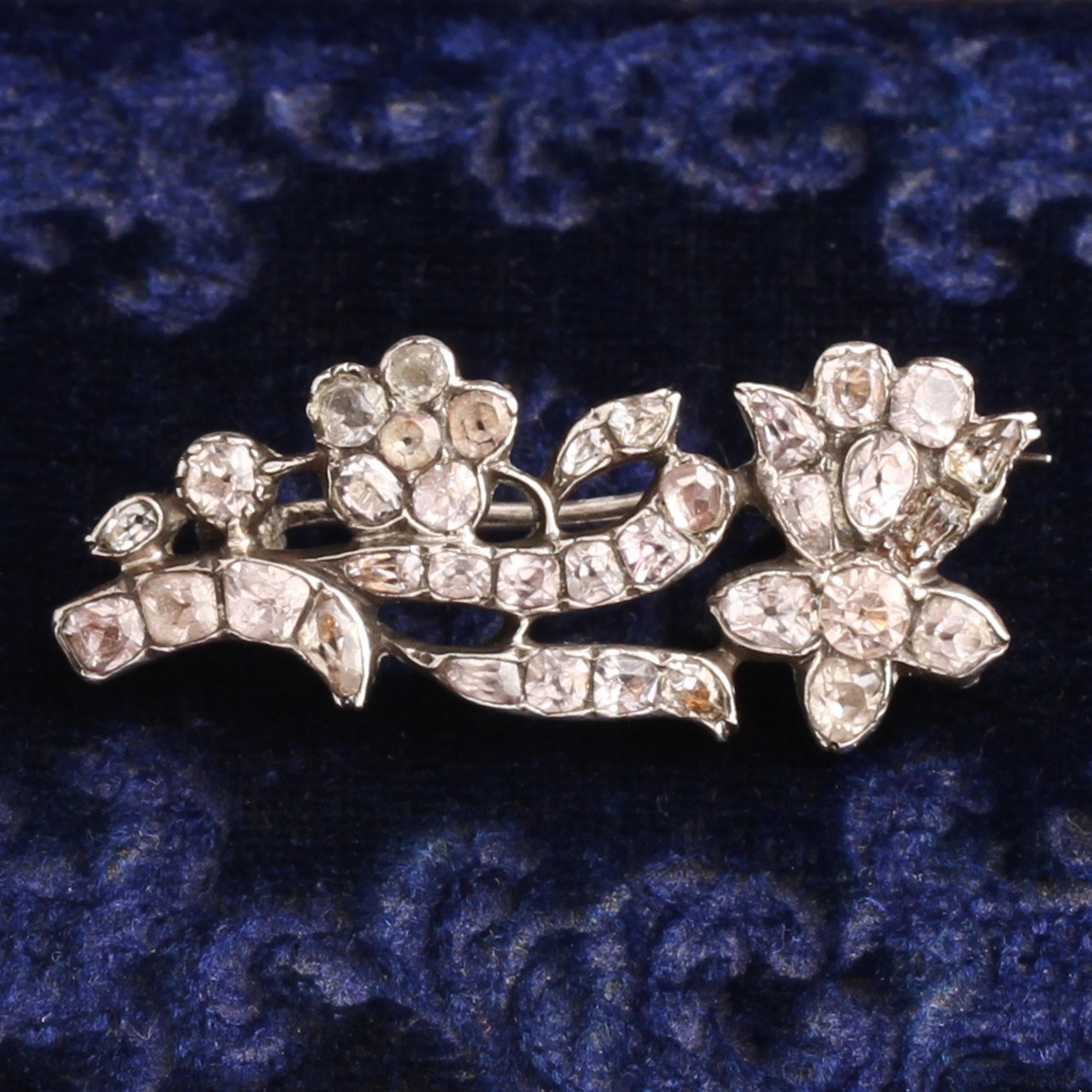 Georgian Paste Floral Motif Brooch