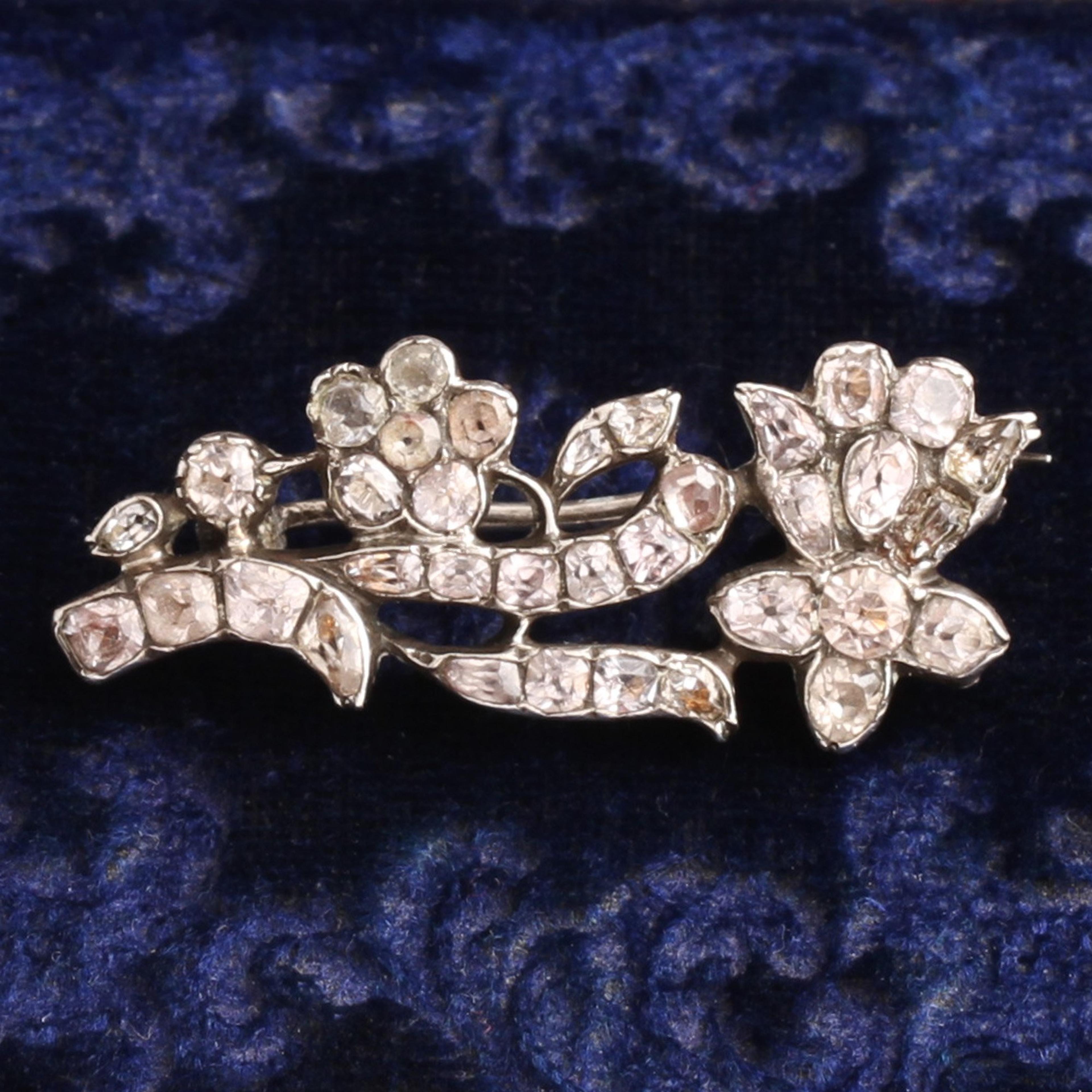 Detail of Georgian Paste Floral Motif Brooch