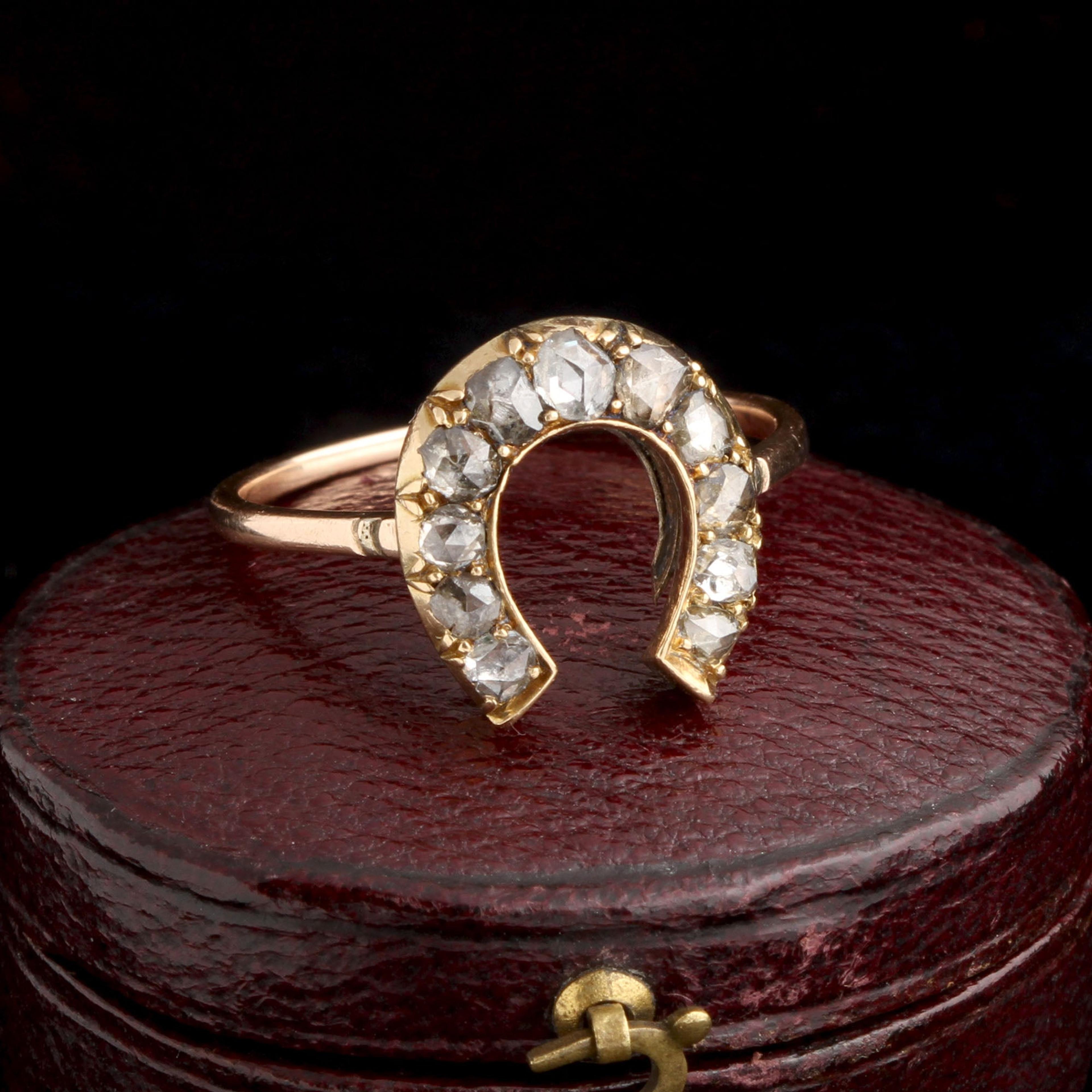 Victorian Rose Cut Diamond Horseshoe Ring