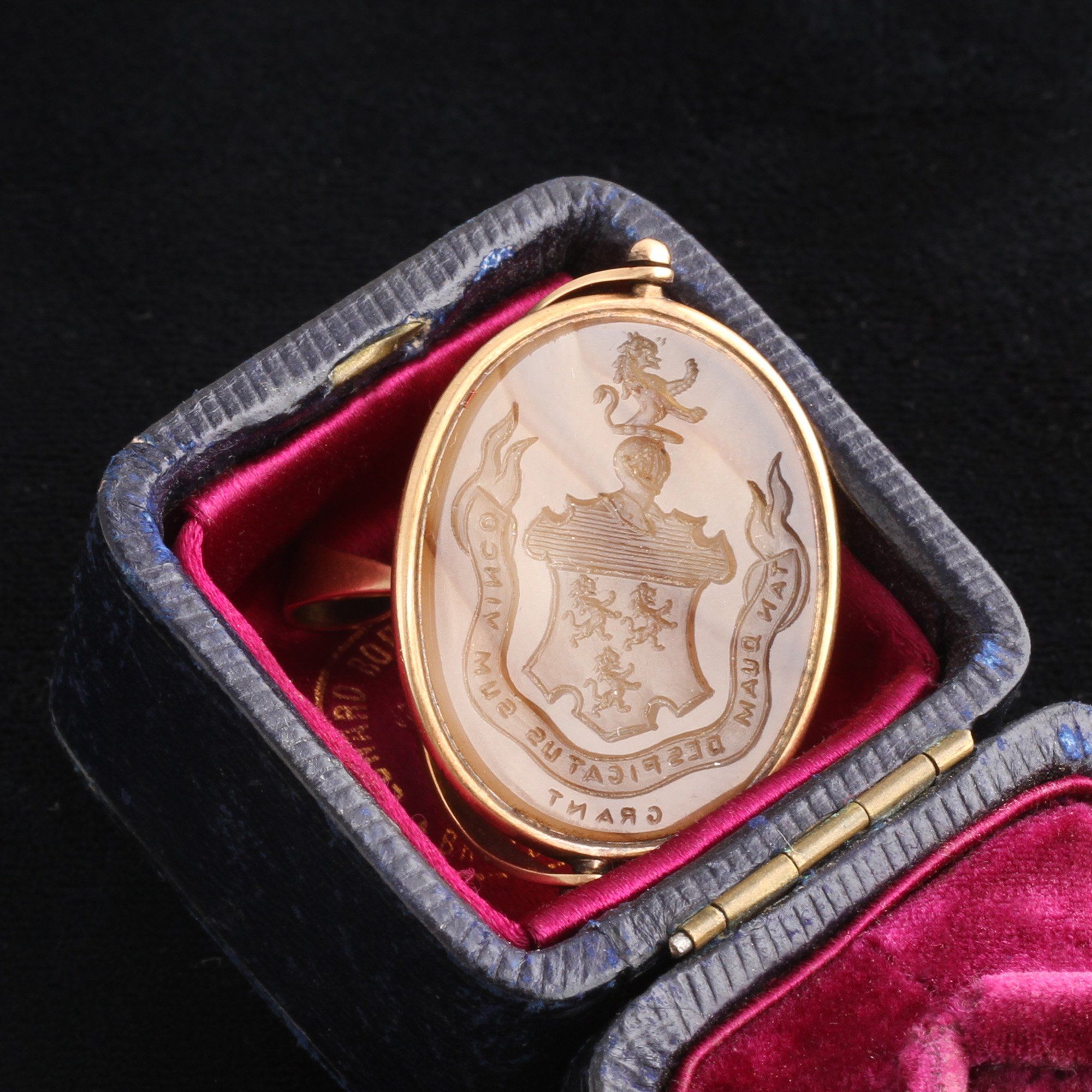 Georgian Grant Family Coat of Arms Intaglio Swivel Fob