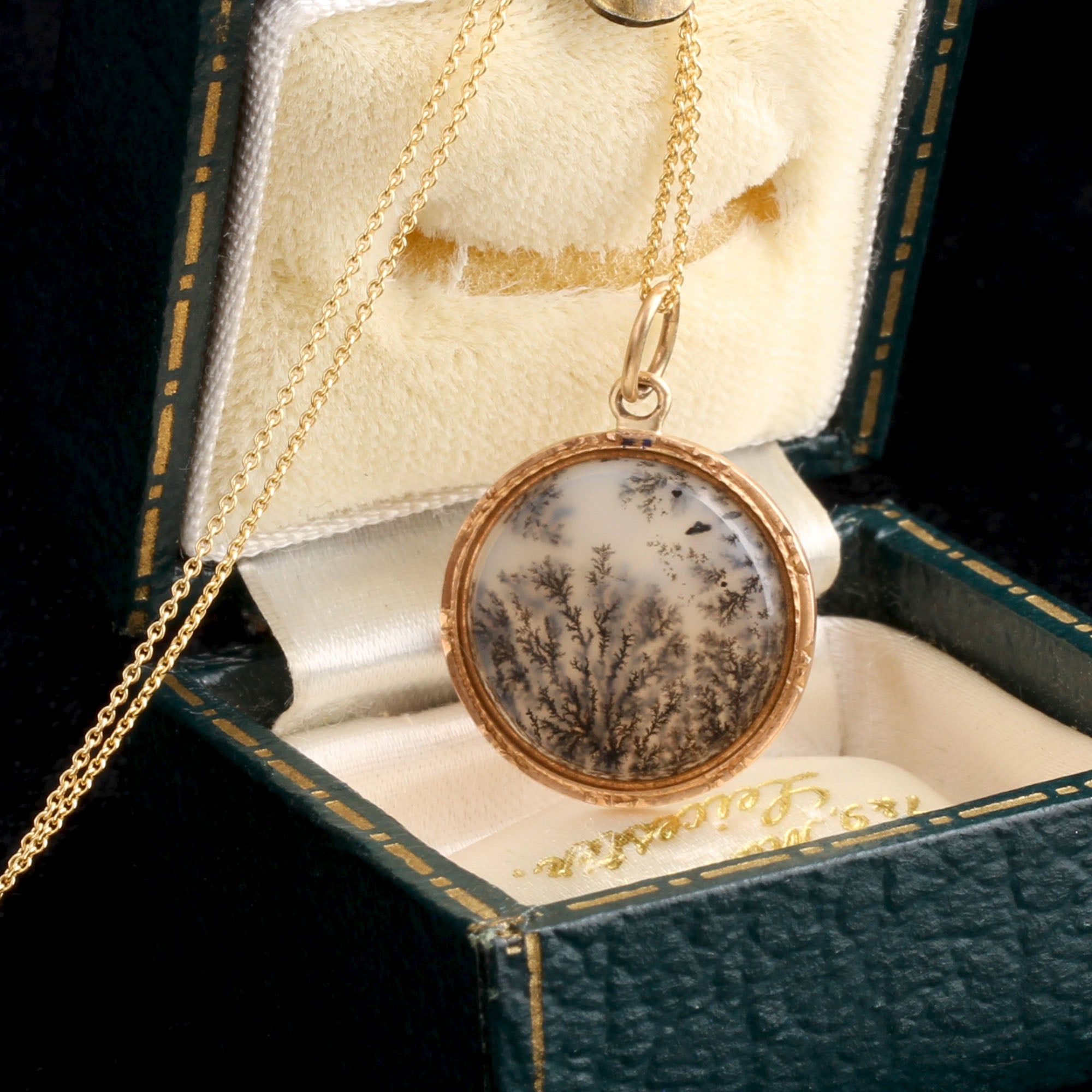 Late Victorian Moss Agate Pendant