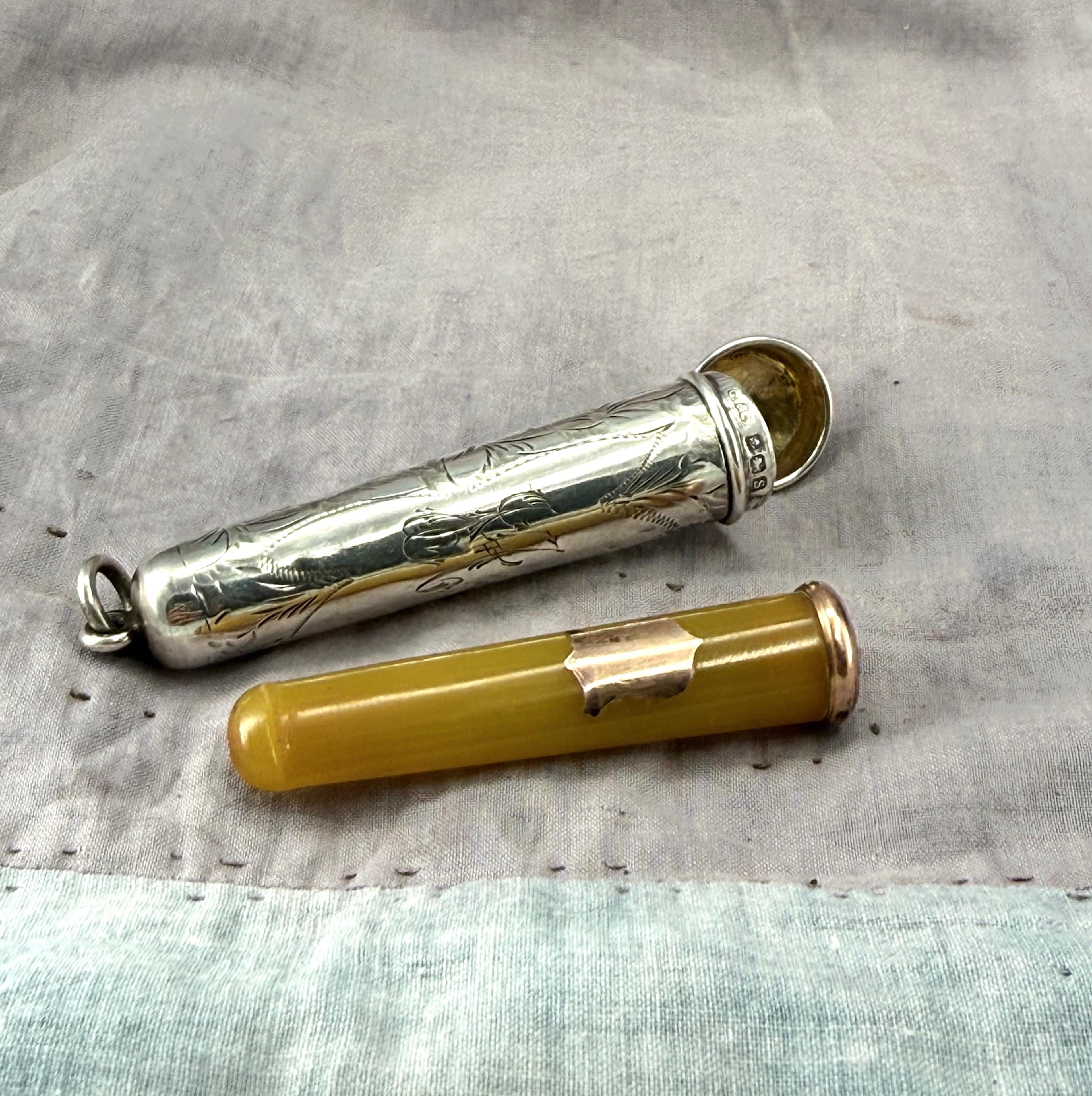 Silver Cig Locket and Celluloid Holder