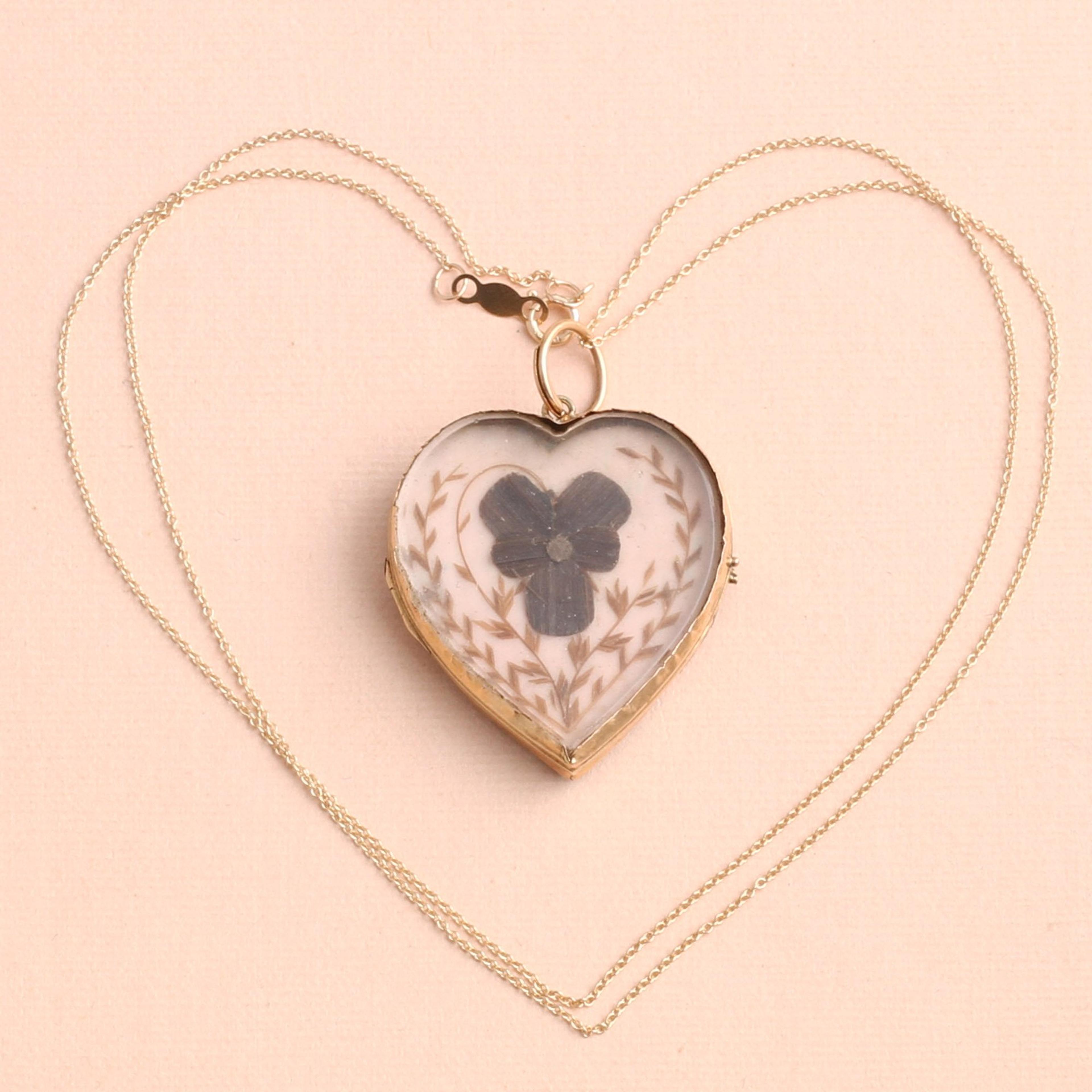 Early Victorian Heart-Shaped Mourning Locket