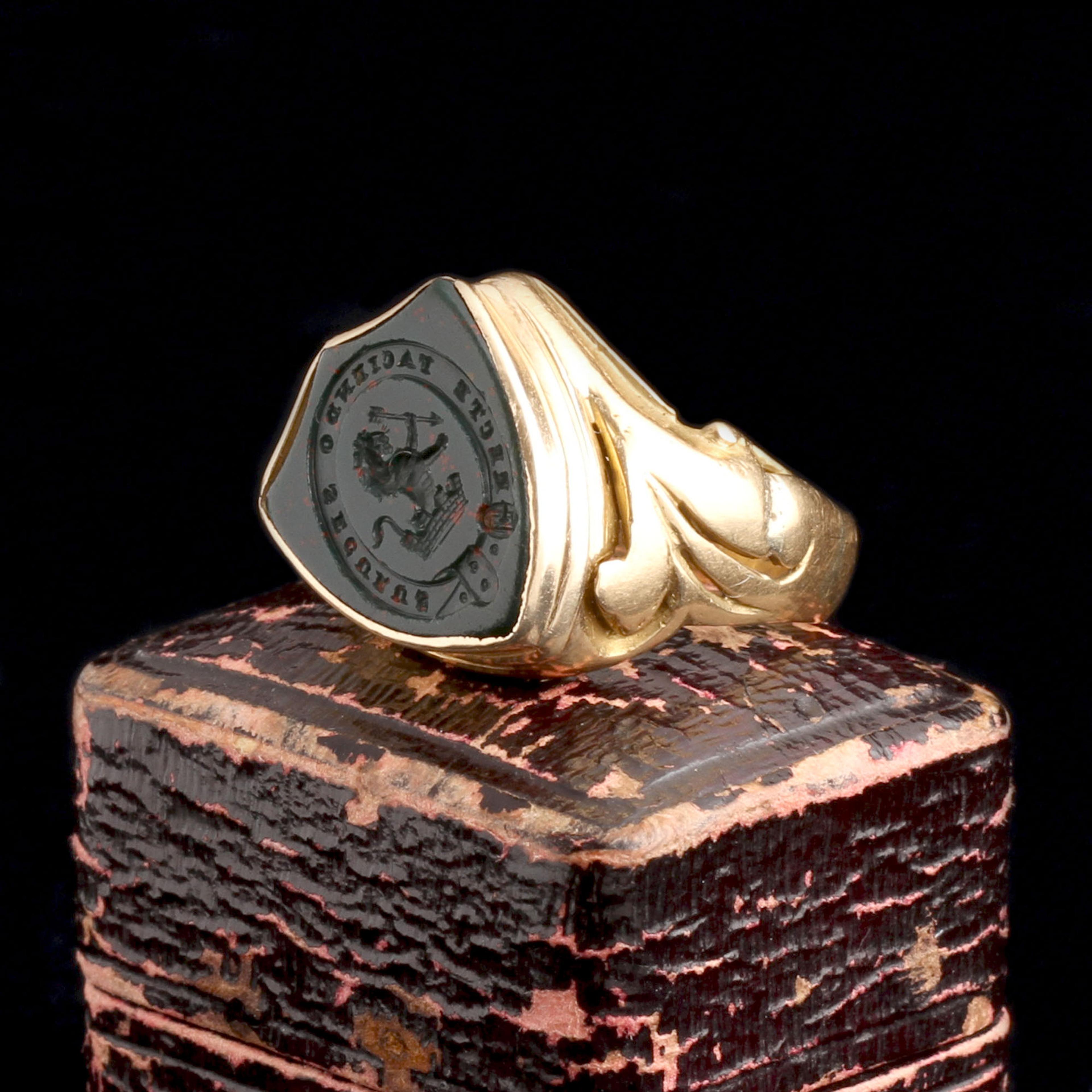 Victorian "Recte Faciendo Securus" Shield Signet Ring