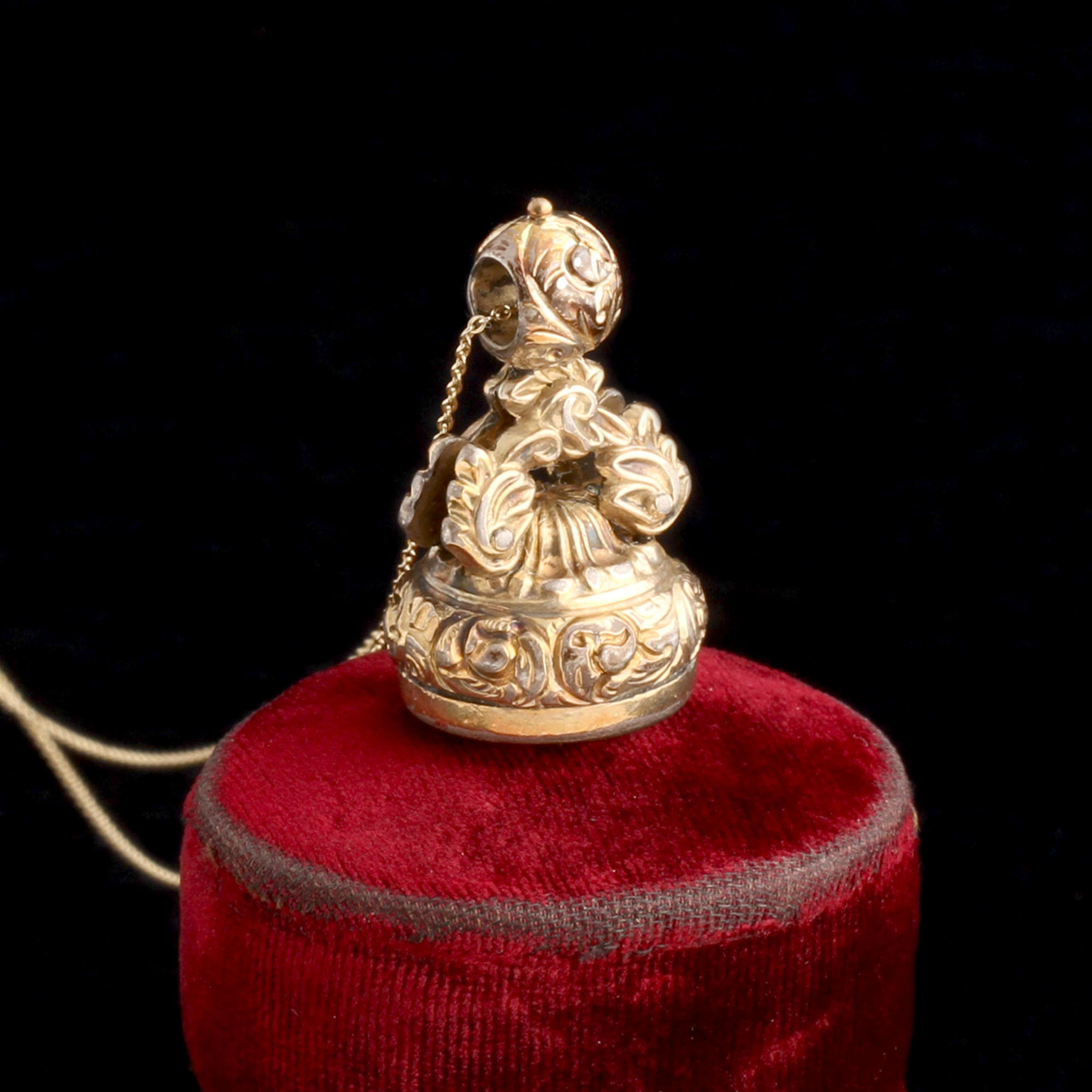 Detail of Georgian Anchor & Martlet Seal Fob Necklace