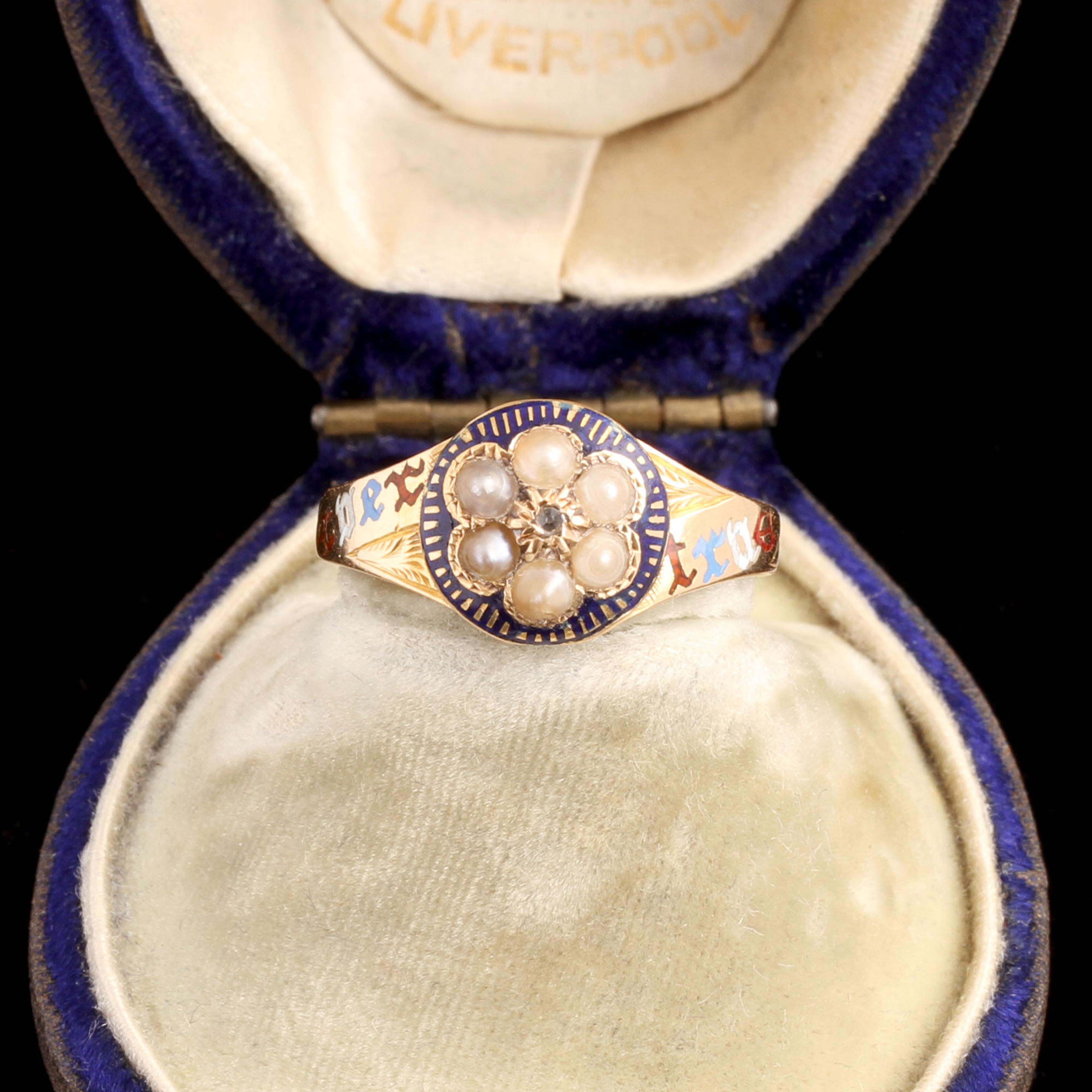 Victorian Gothic Revival "Ever True" Cluster Ring