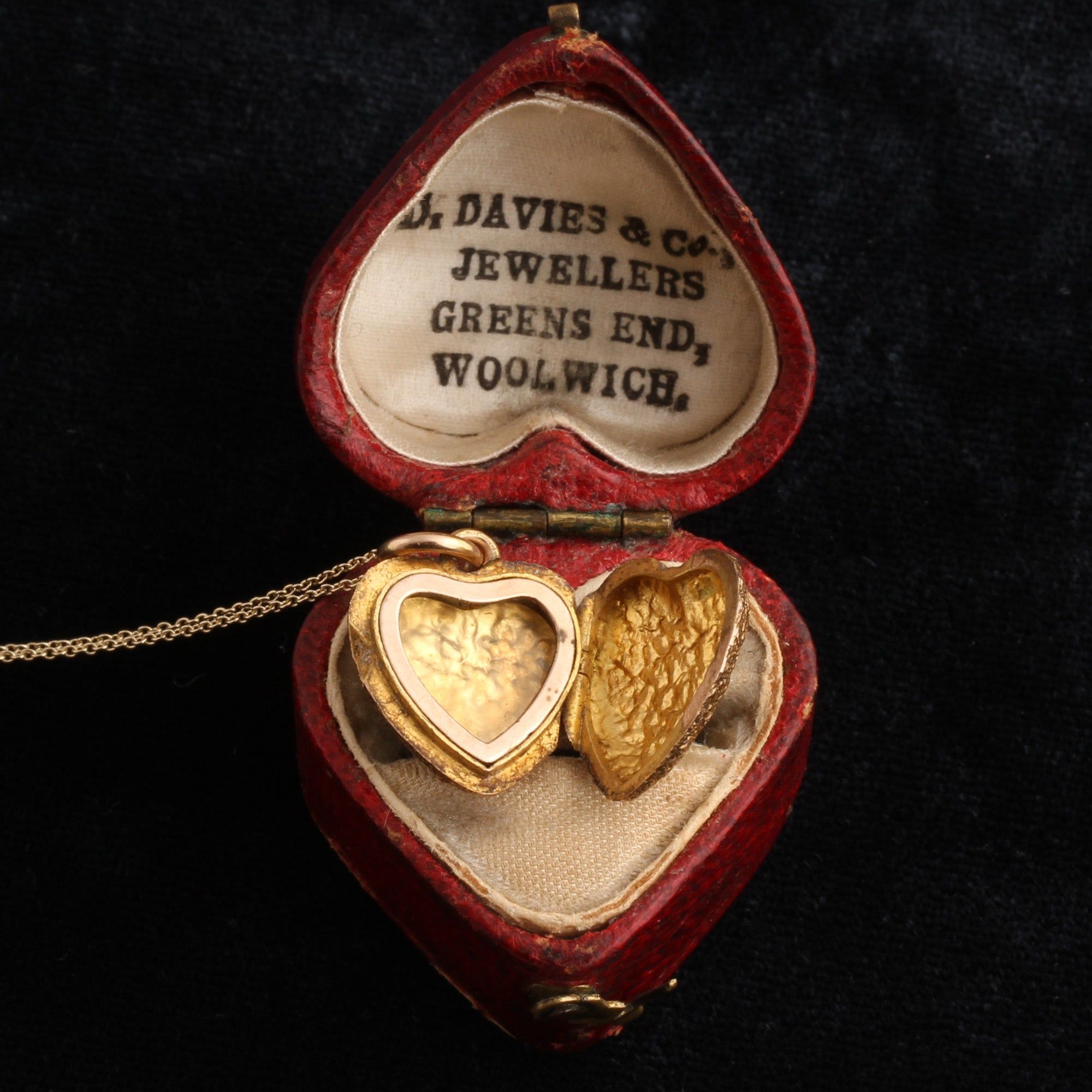 Victorian Textured Gold Heart Locket