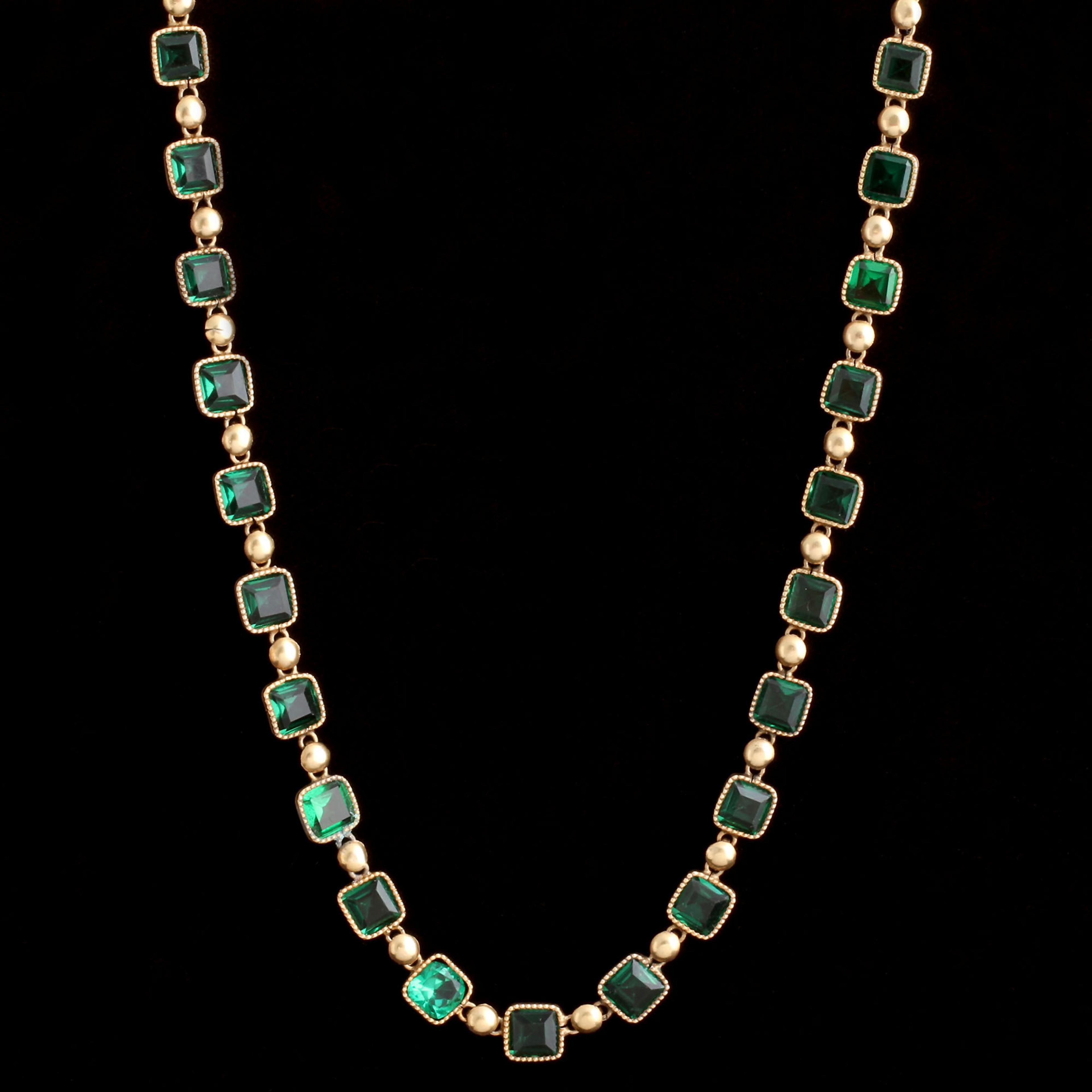 Victorian Green Paste Necklace