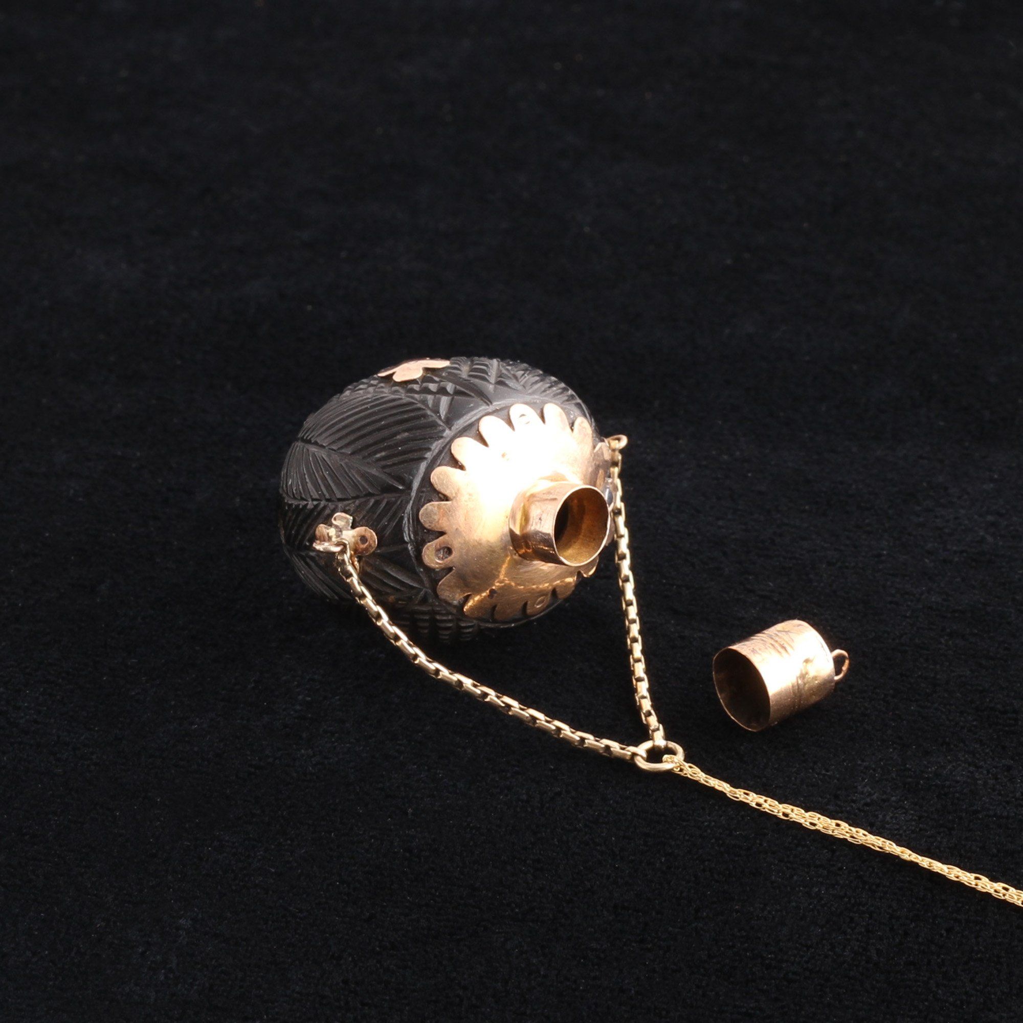 Victorian Sea Bean Scent Bottle Necklace