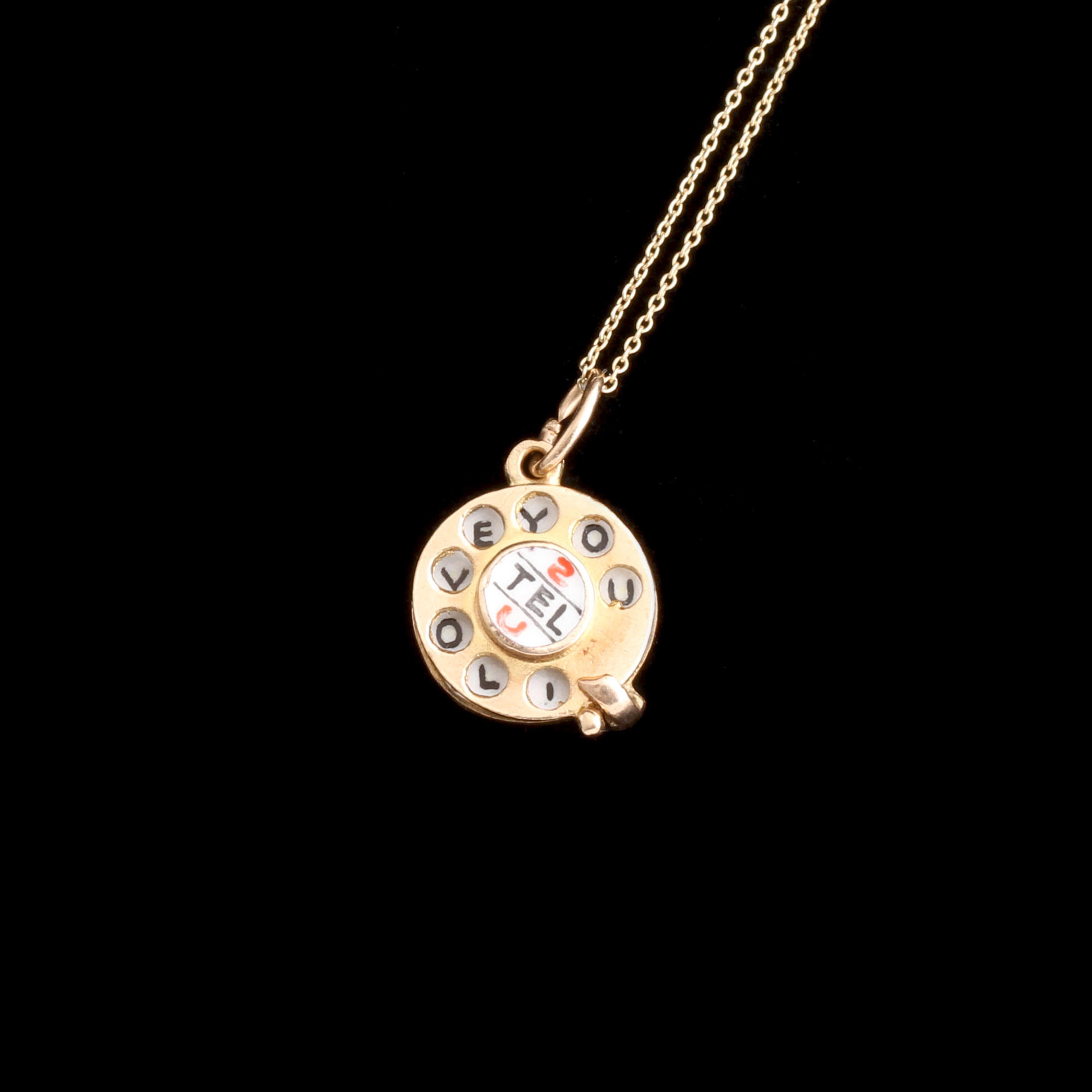 Vintage "I Love You" Phone Dial Charm