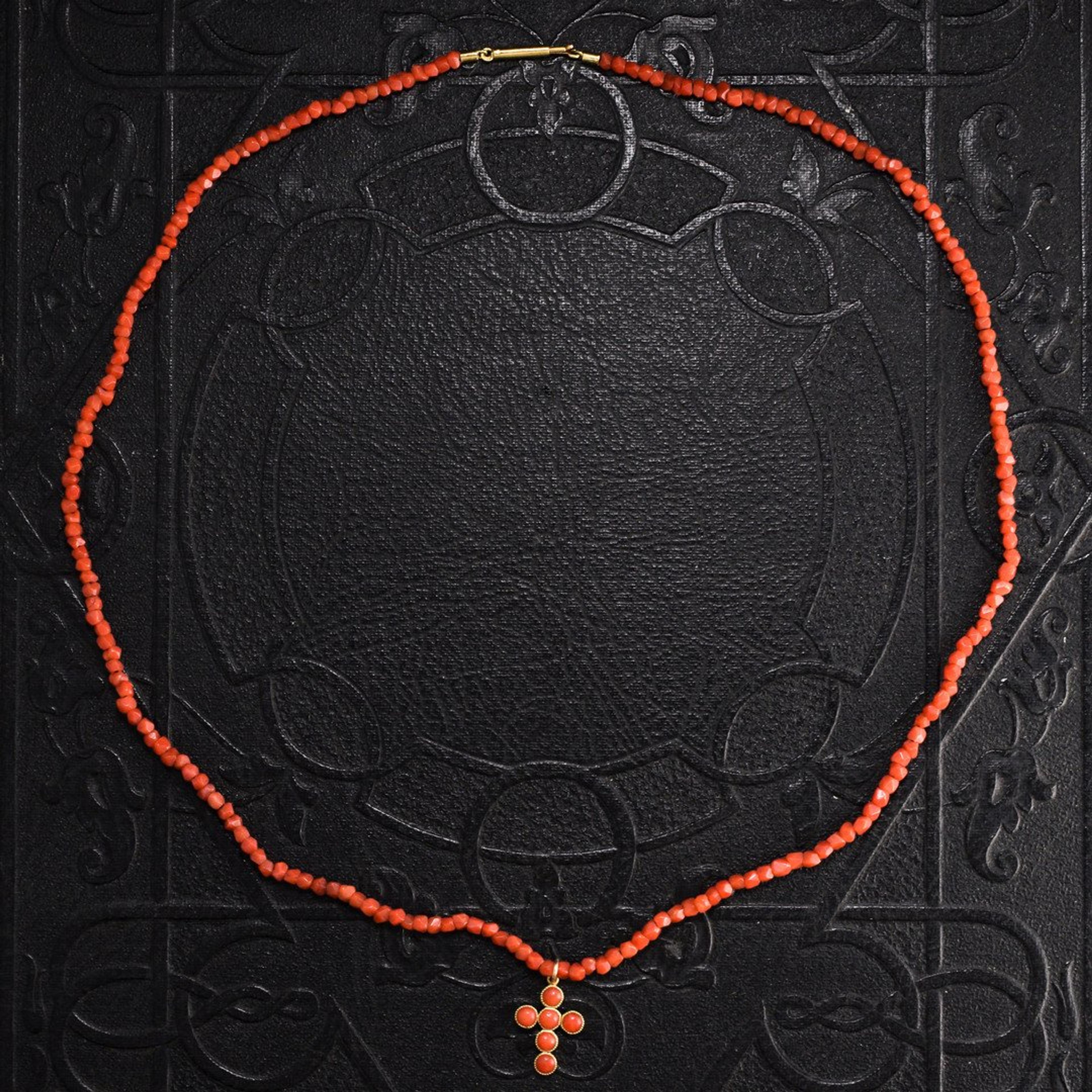 Georgian Child's Coral Cross Necklace