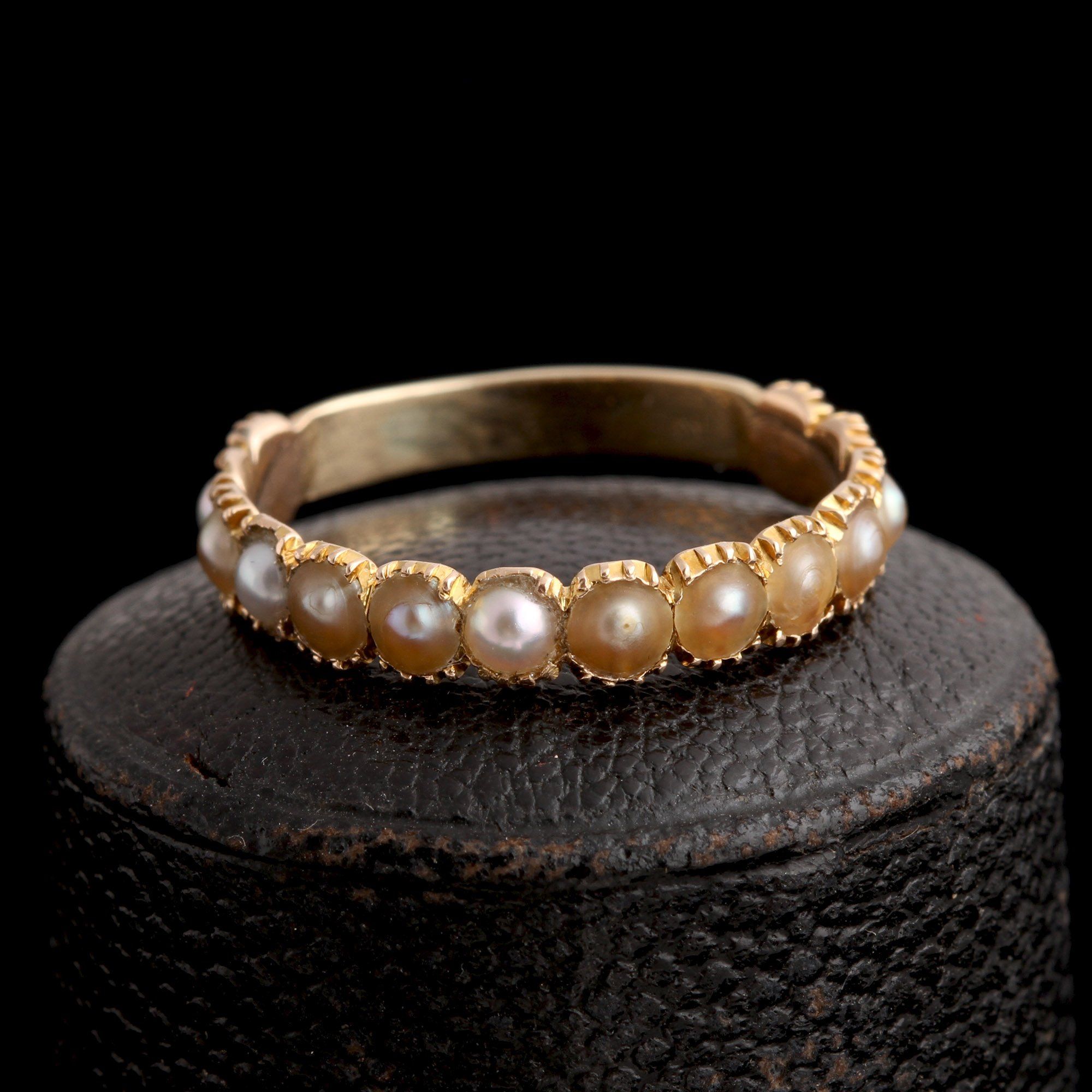 Georgian Nearly Eternity Pearl Ring