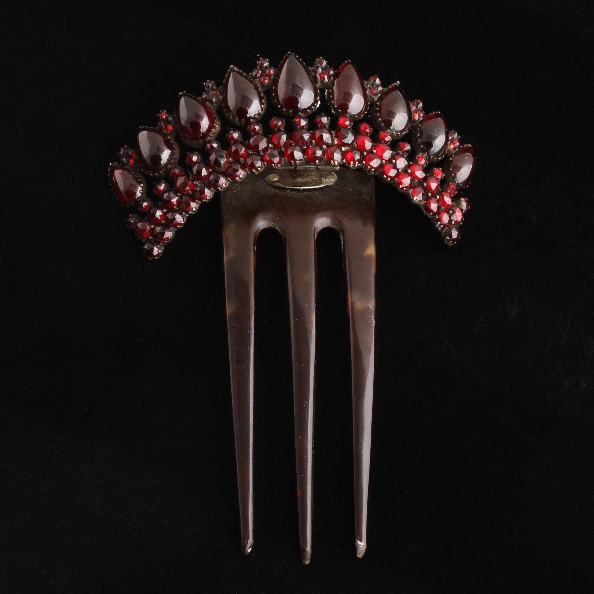 Victorian Bohemian Garnet Hair Comb