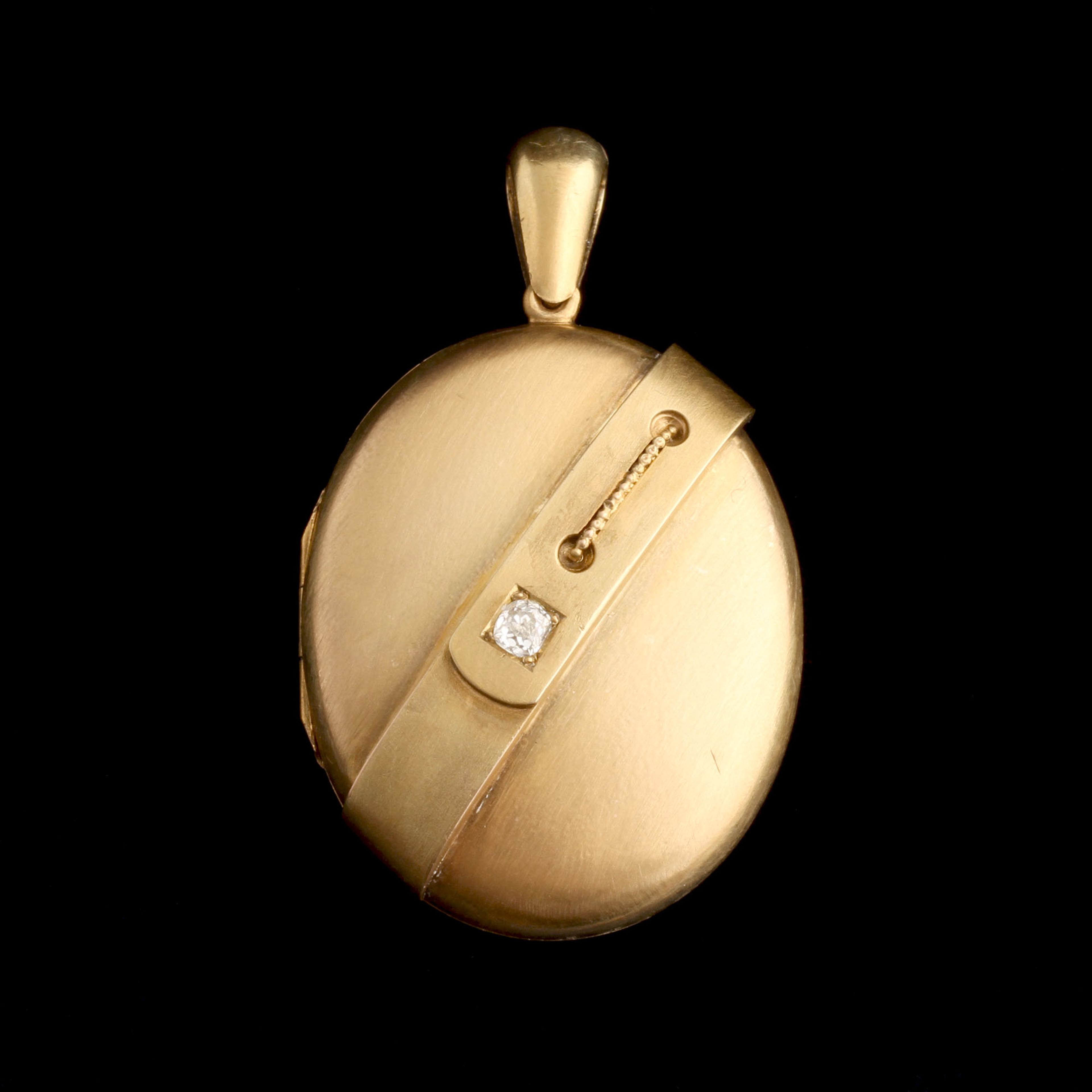Victorian Dog Portraits Diamond Garter Locket