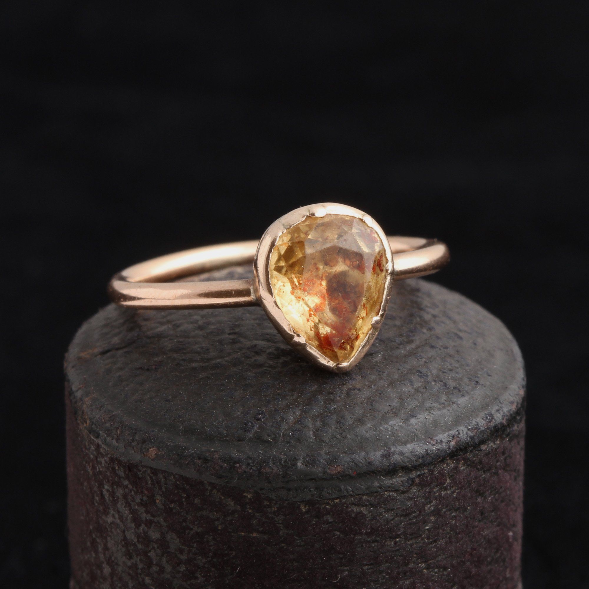 Georgian Topaz Heart Locket Ring