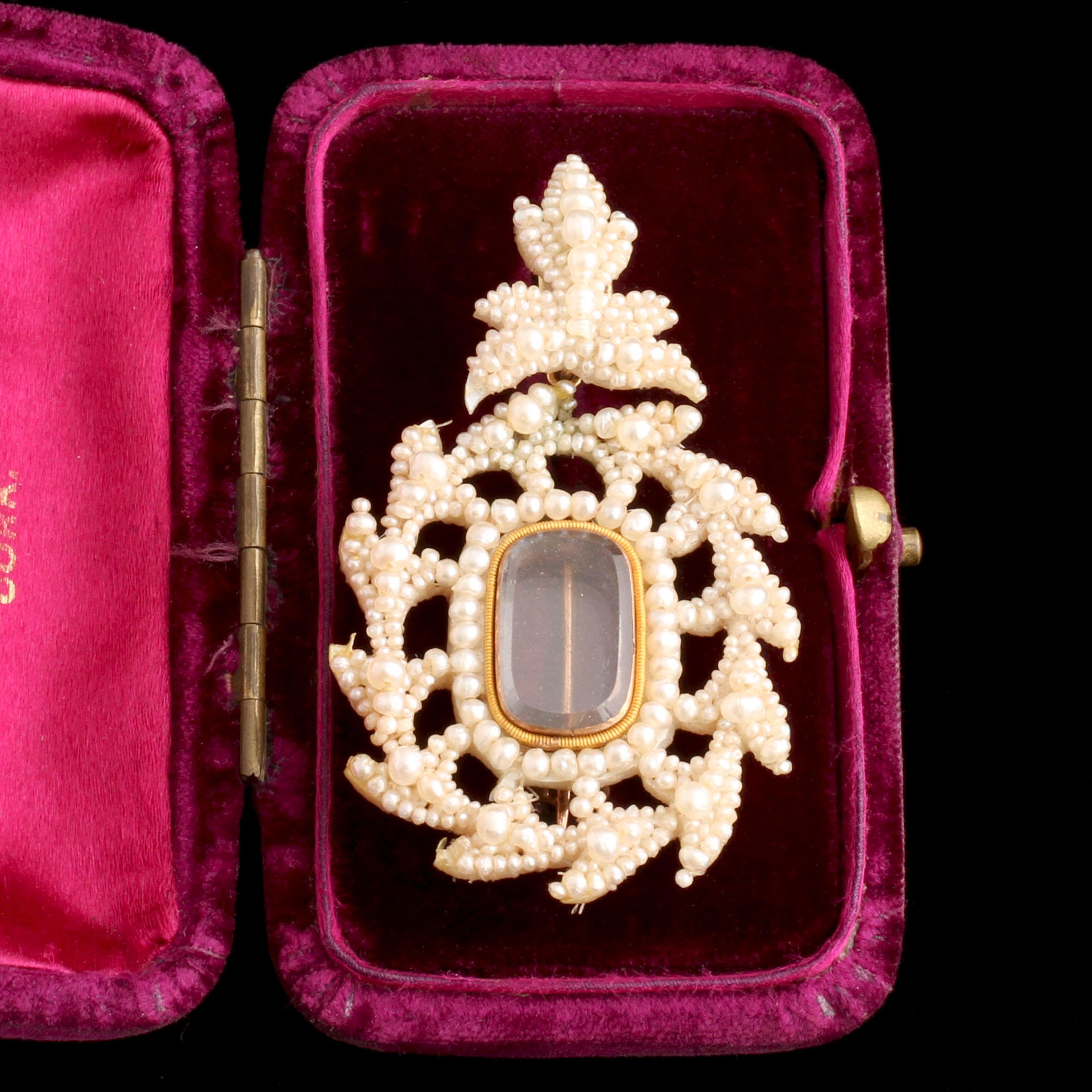 Victorian Sewn Seed Pearl Locket