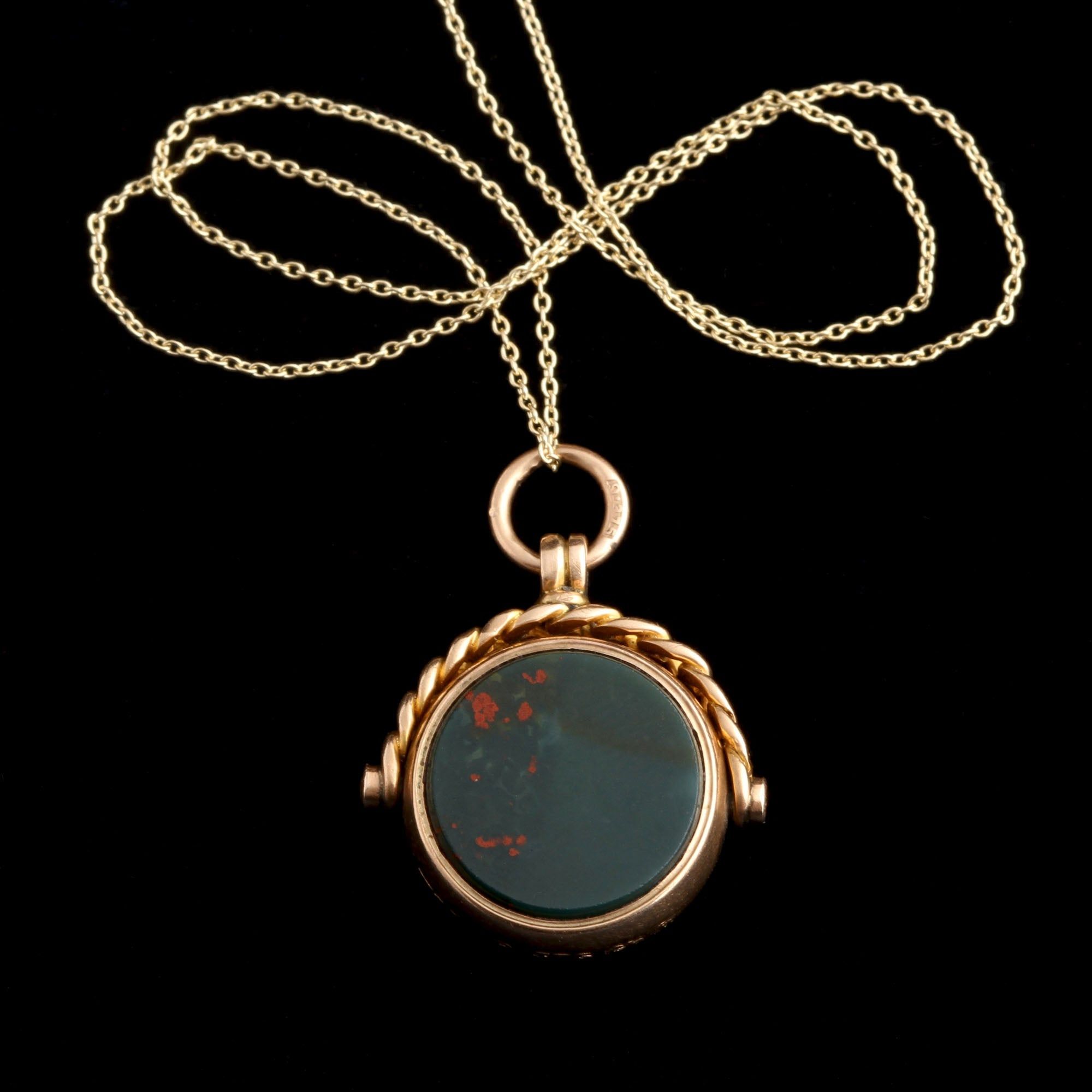 Victorian "GJNF" Spinner Fob Necklace