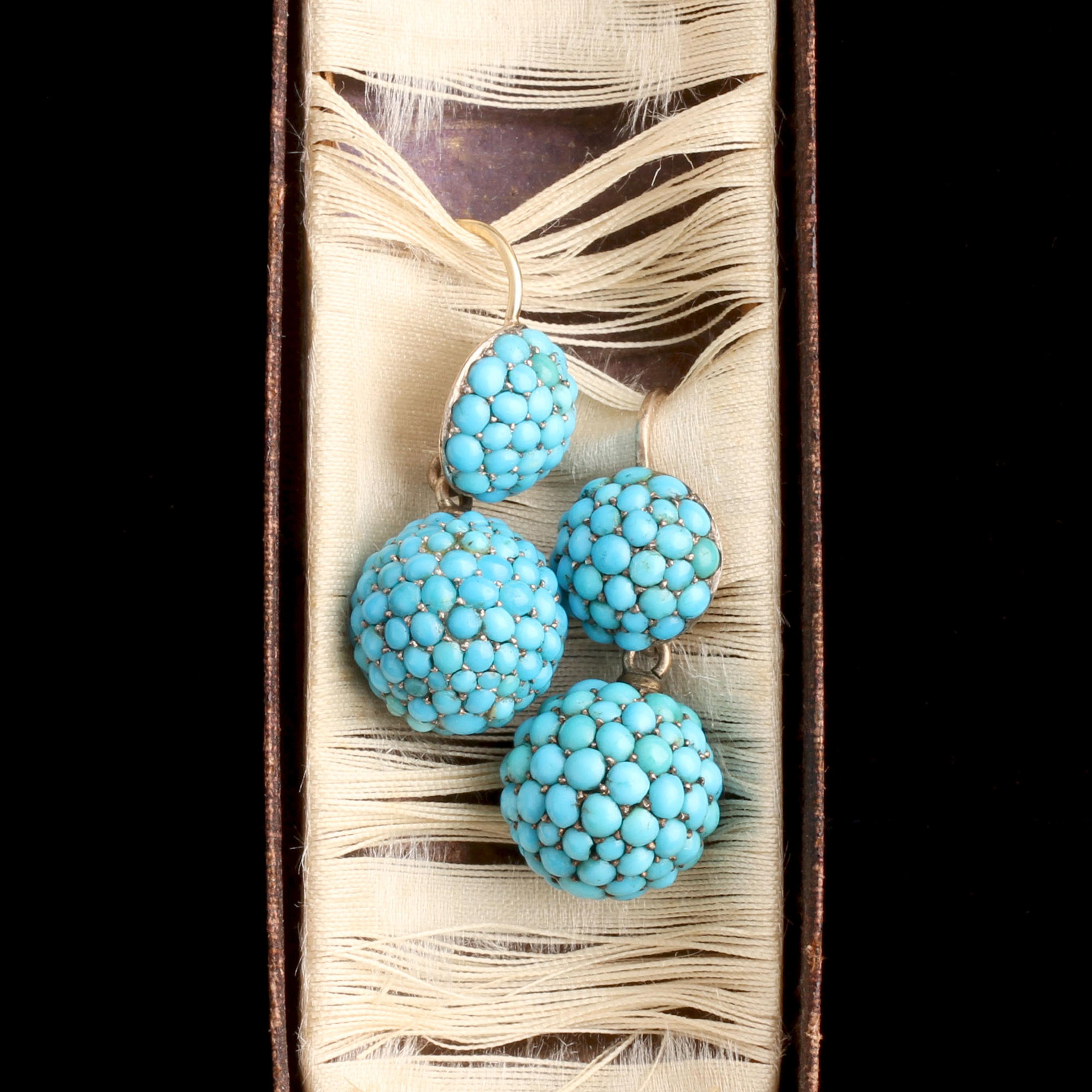 Victorian Turquoise Pavé Drop Earrings