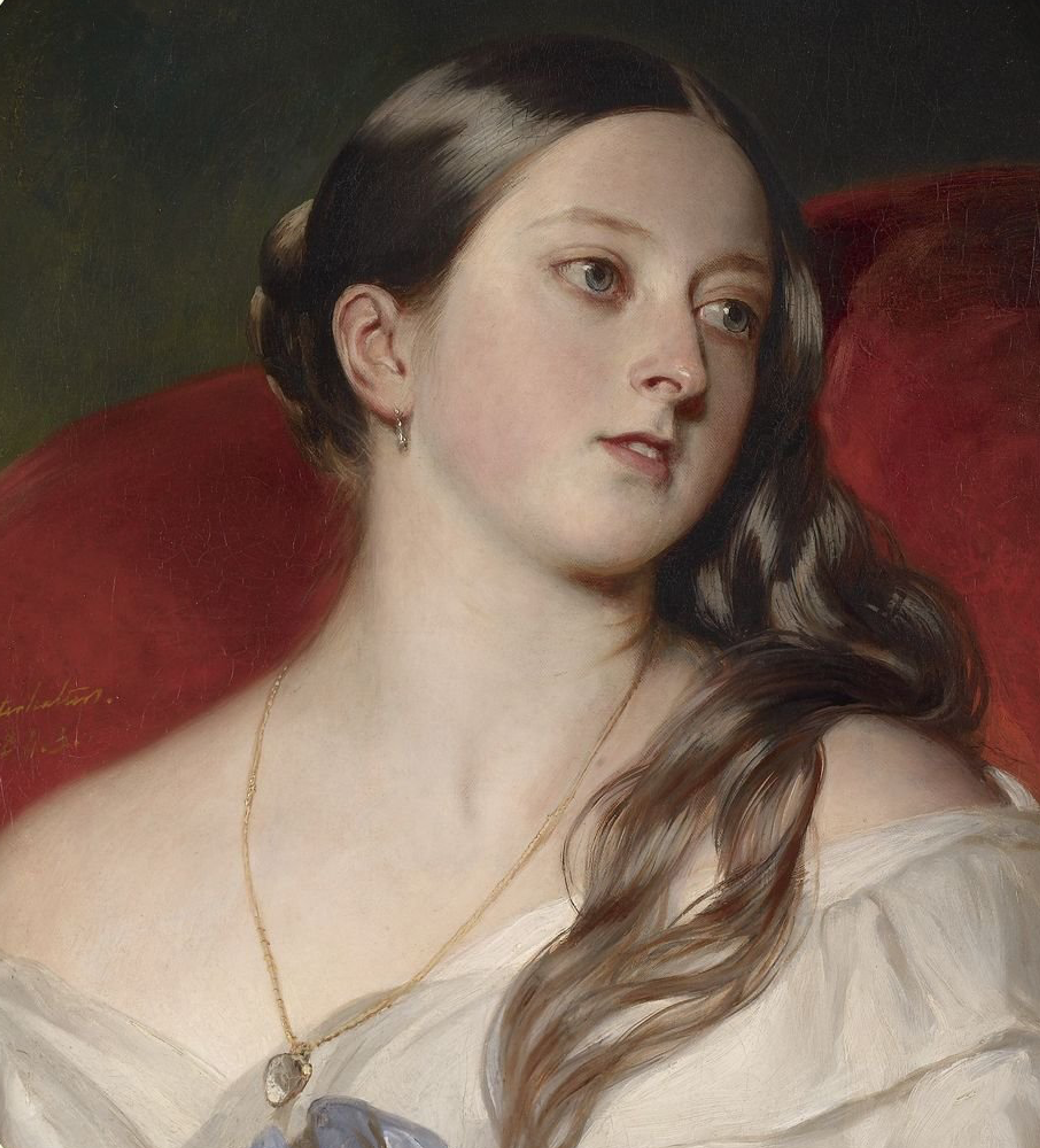 A "secret picture" of Queen Victoria painted as a gift for husband Albert's 24th birthday by Franz Xaver Winterhalter in1843